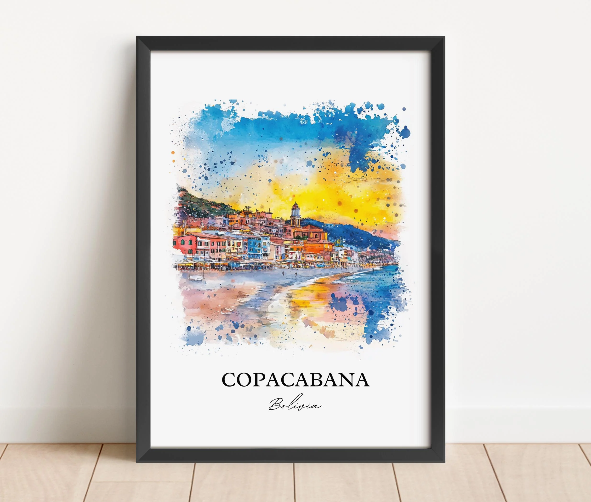 Copacabana, Bolivia – Watercolor Art Print of Lake Titicaca - Image 4
