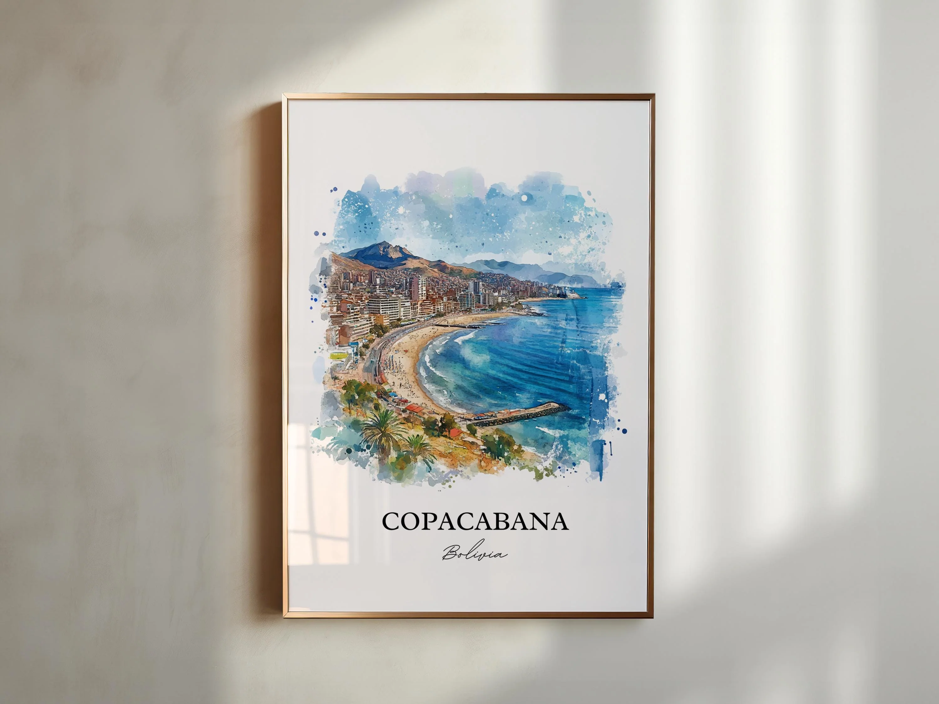 Copacabana, Bolivia – Watercolor Art Print of Lake Titicaca - Image 3