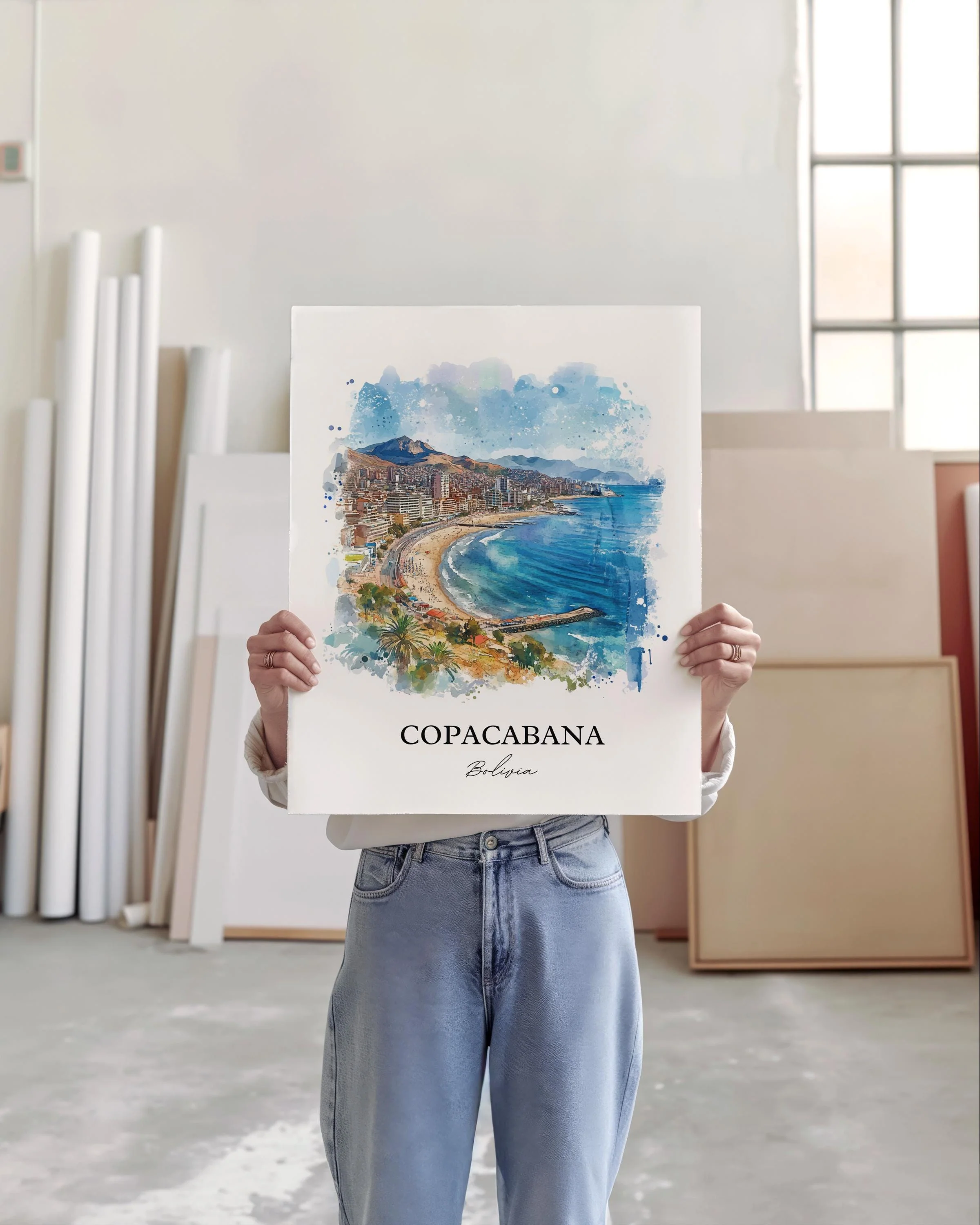 Copacabana, Bolivia – Watercolor Art Print of Lake Titicaca - Image 4