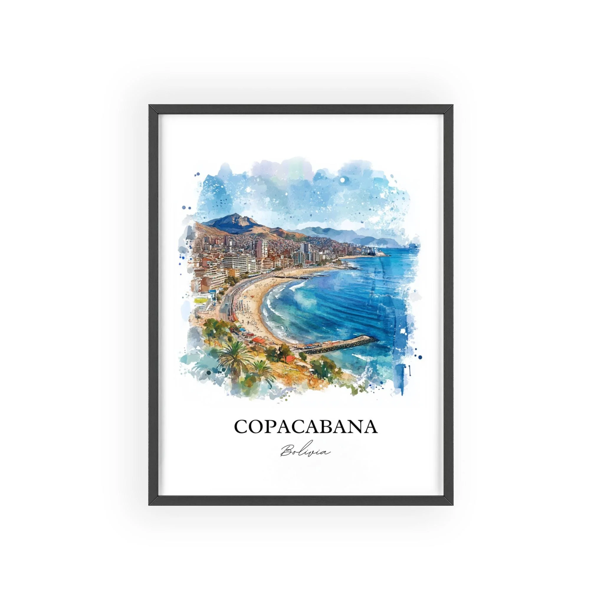 Copacabana, Bolivia – Watercolor Art Print of Lake Titicaca - Image 6