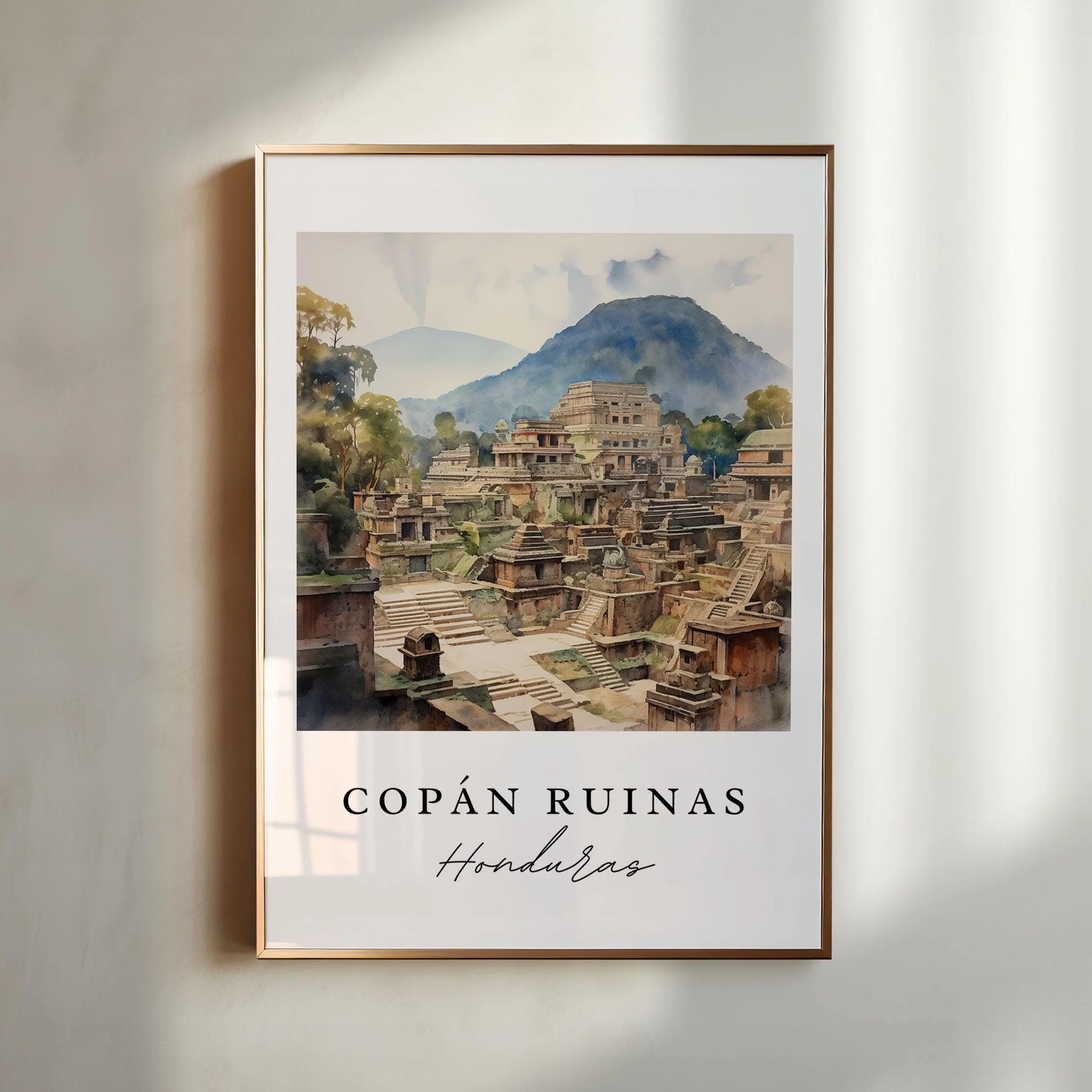 Copan Ruinas, Honduras – Watercolor Art Print