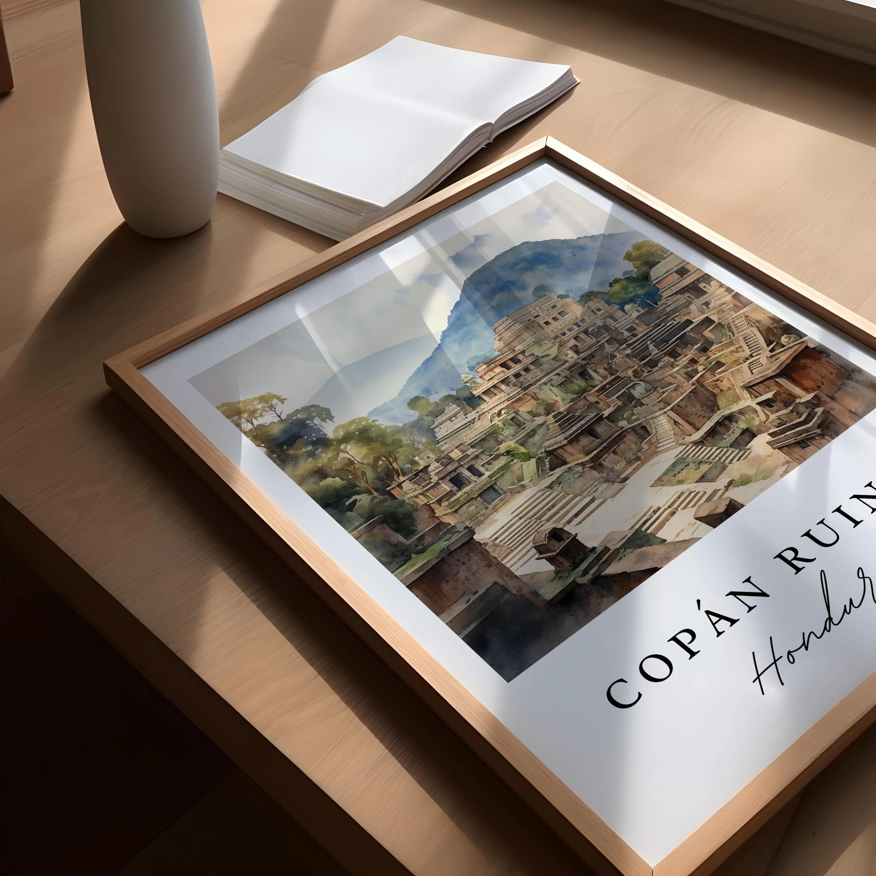 Copan Ruinas, Honduras – Watercolor Art Print - Image 3