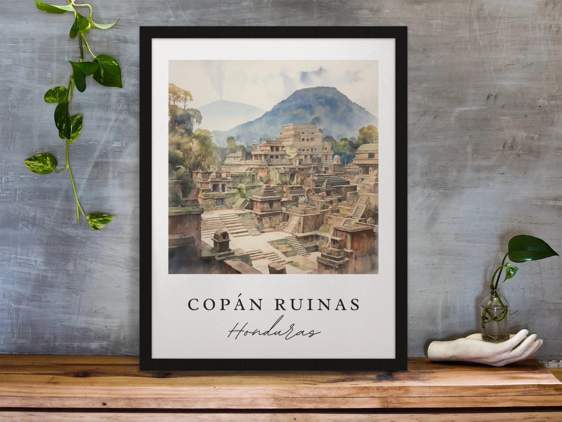 Copan Ruinas, Honduras – Watercolor Art Print - Image 5