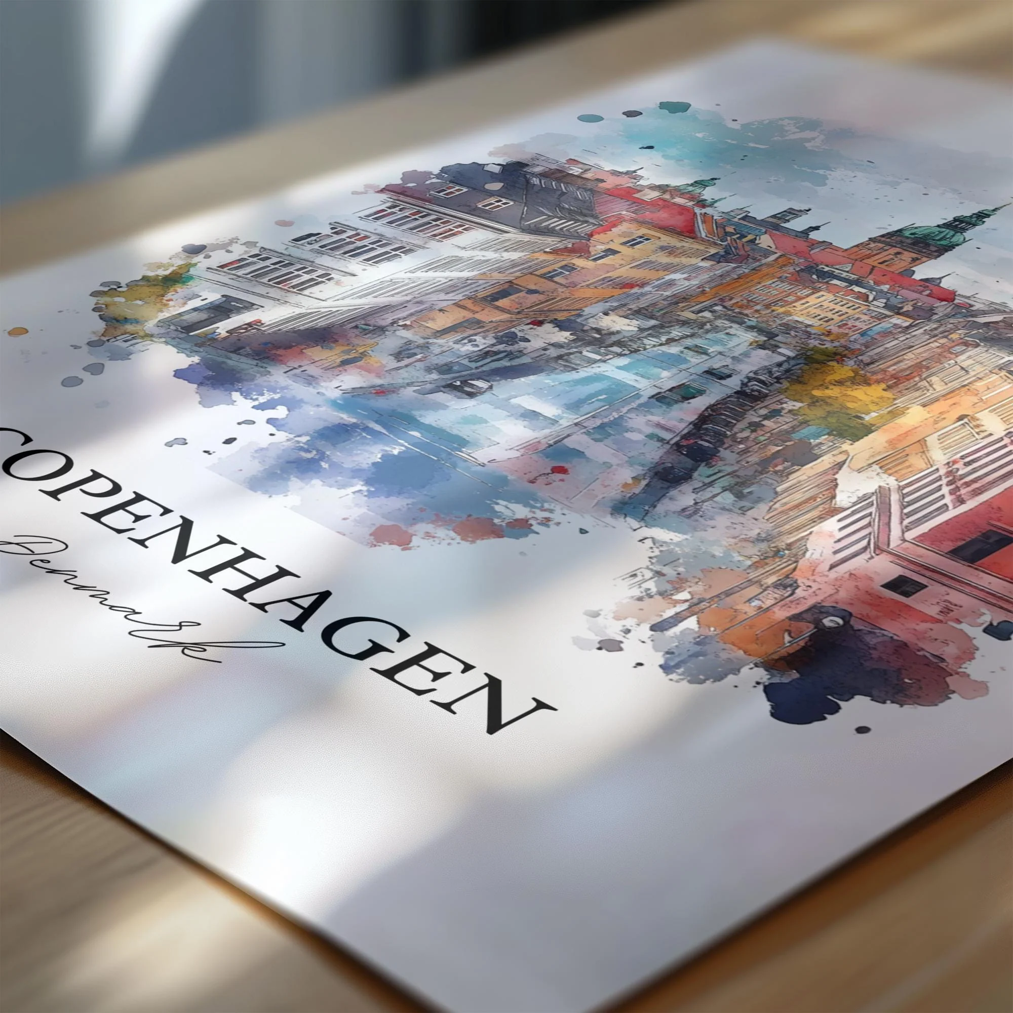 Copenhagen, Denmark – Watercolor Art Print - Image 2