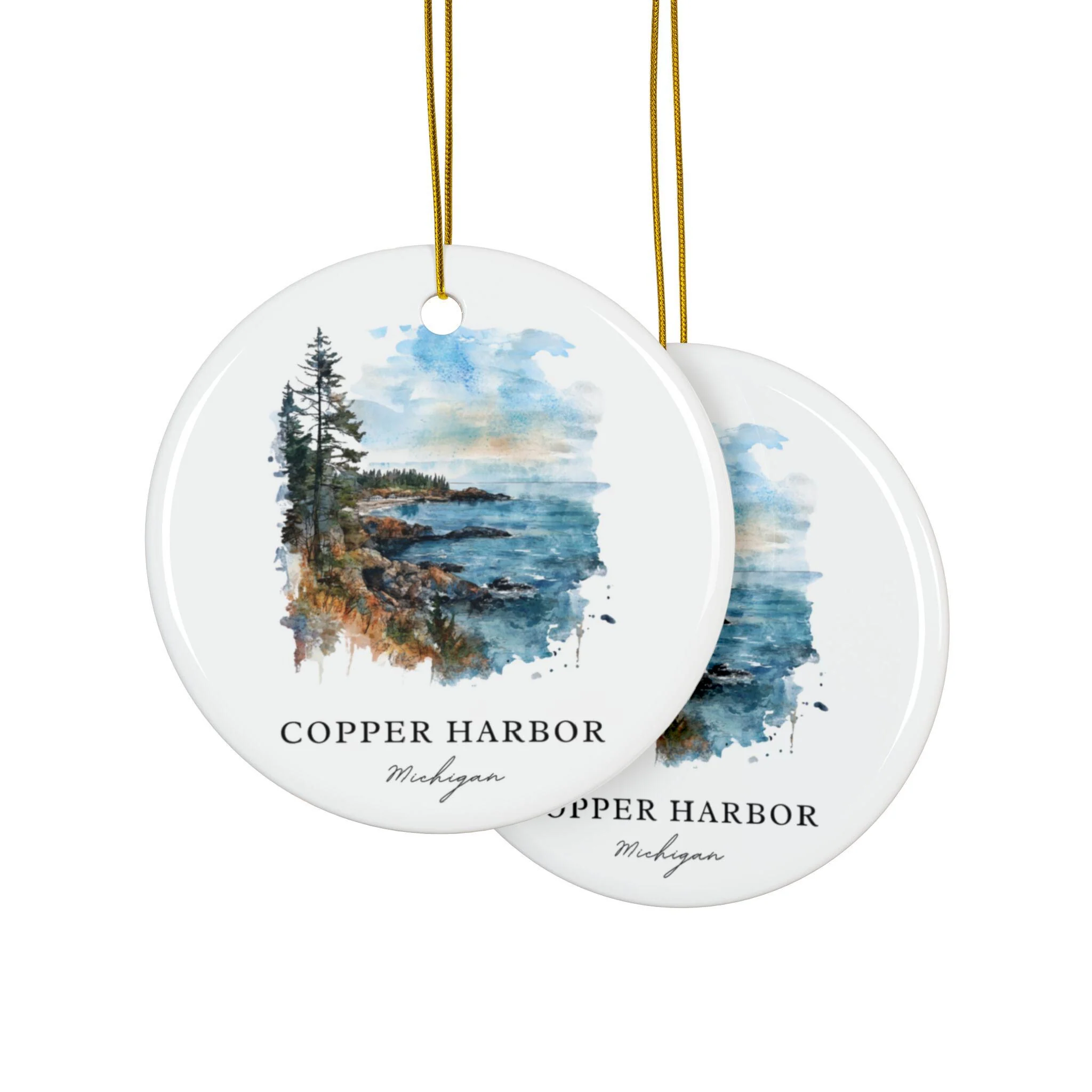 Copper Harbor MI Ornament: Unique Michigan Souvenir, Copper Harbor Xmas Decor, and Authentic Michigan Gift - Image 2