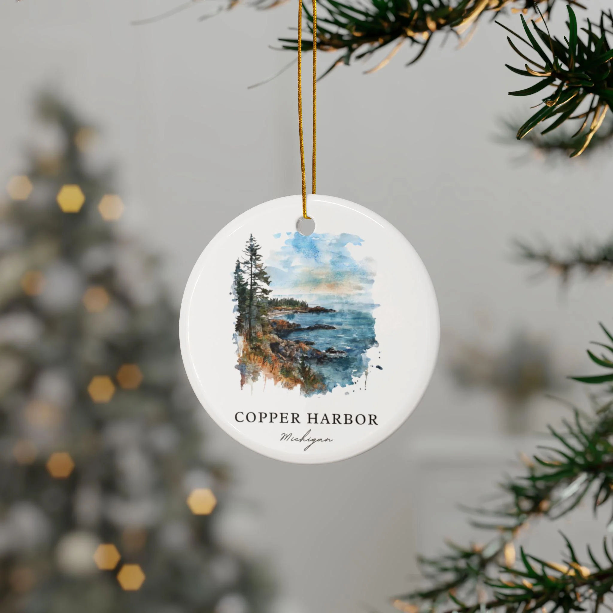Copper Harbor MI Ornament: Unique Michigan Souvenir, Copper Harbor Xmas Decor, and Authentic Michigan Gift - Image 3
