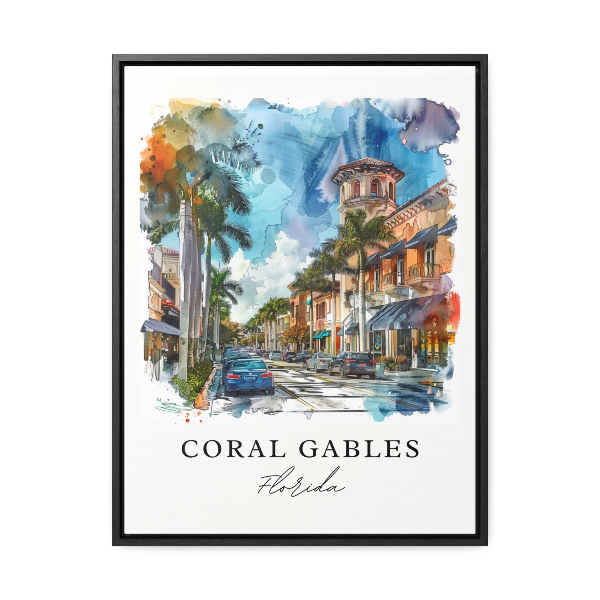 Coral Gables, Florida, Florida – Watercolor Art Print - Image 5