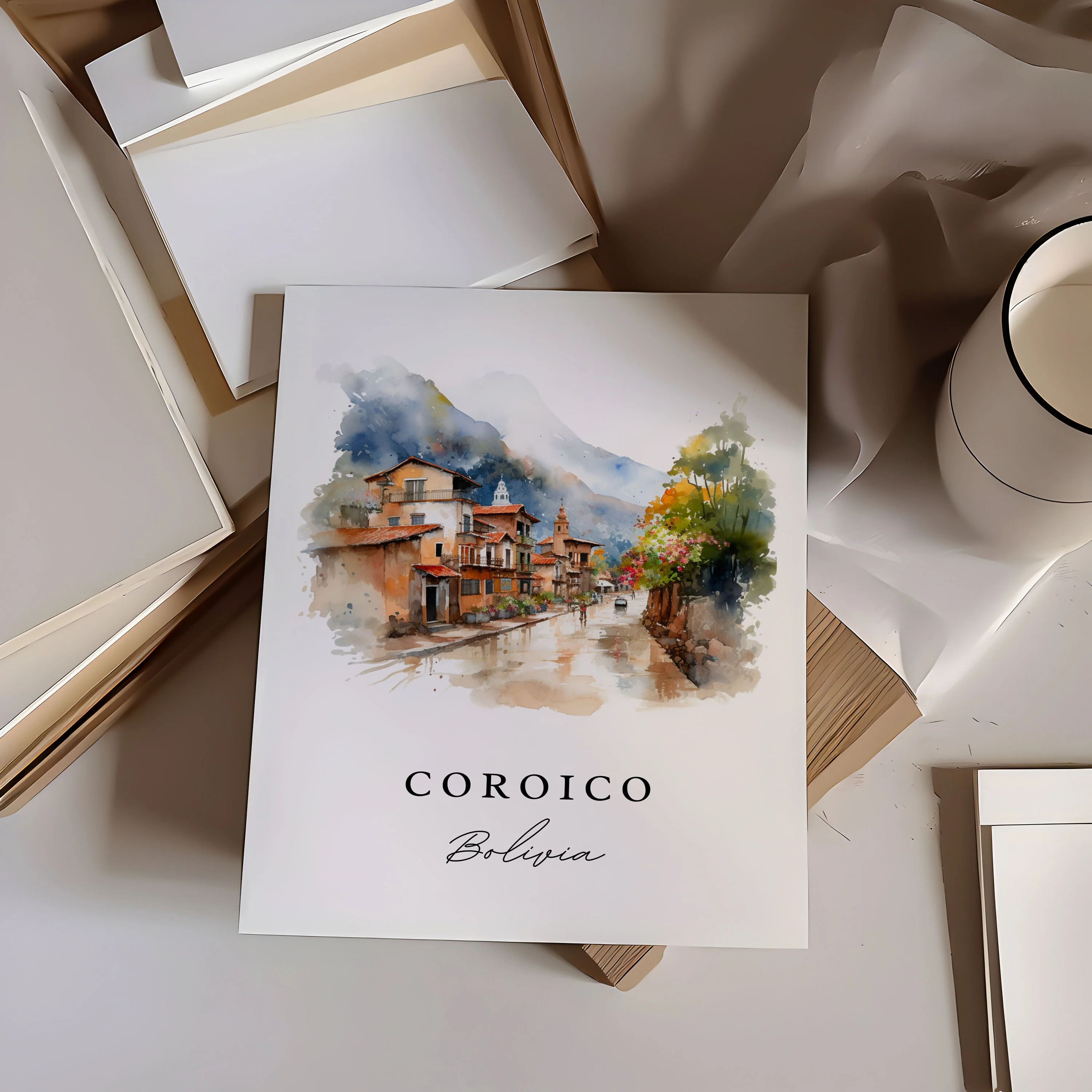 Coroico, Bolivia – Watercolor Art Print - Image 3