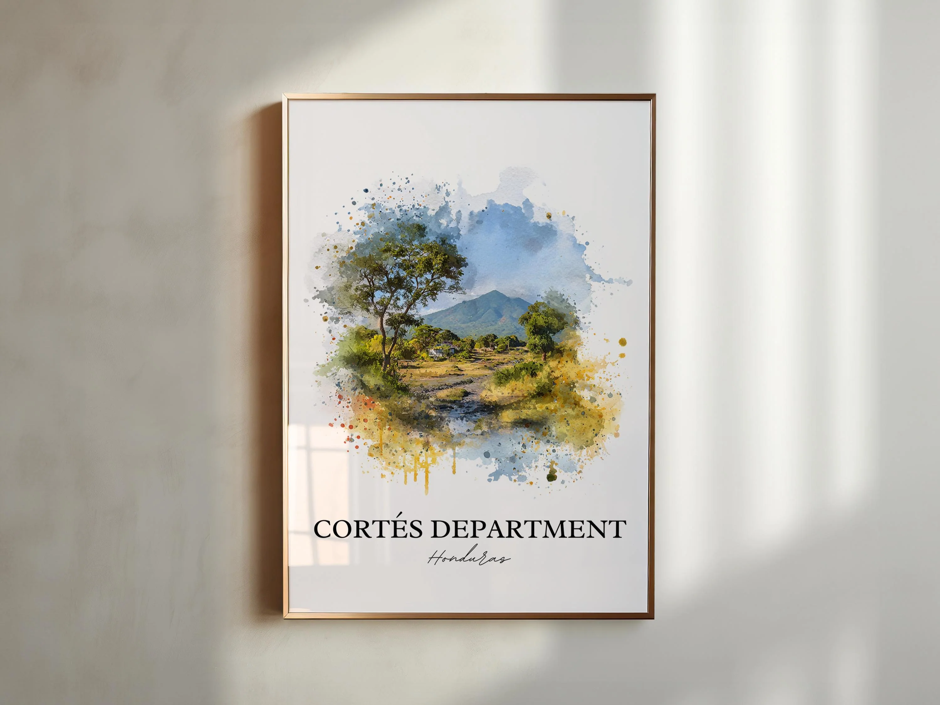 Cortés, Honduras – Watercolor Art Print - Image 3