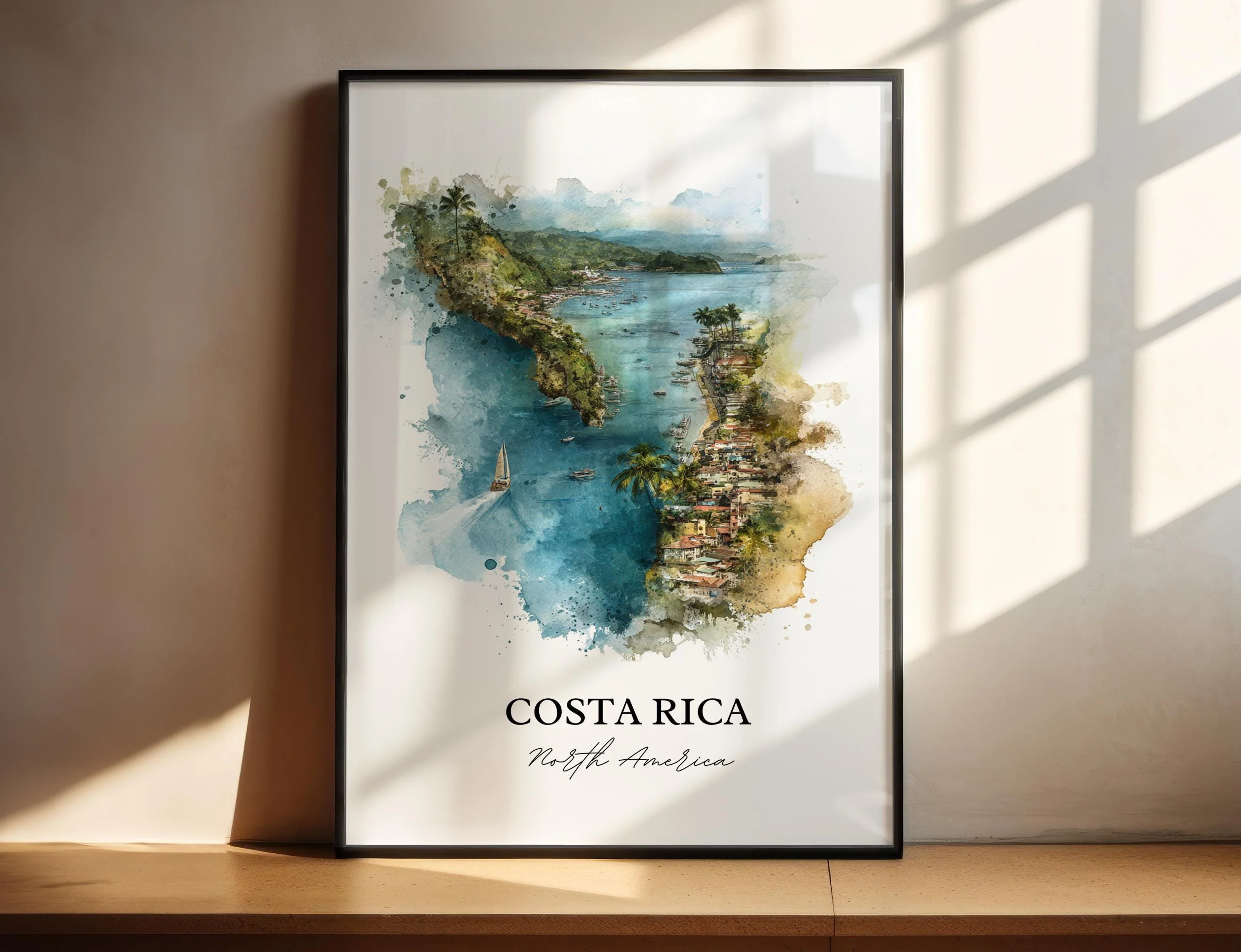 Costa Rica, Costa Rica – Watercolor Art Print