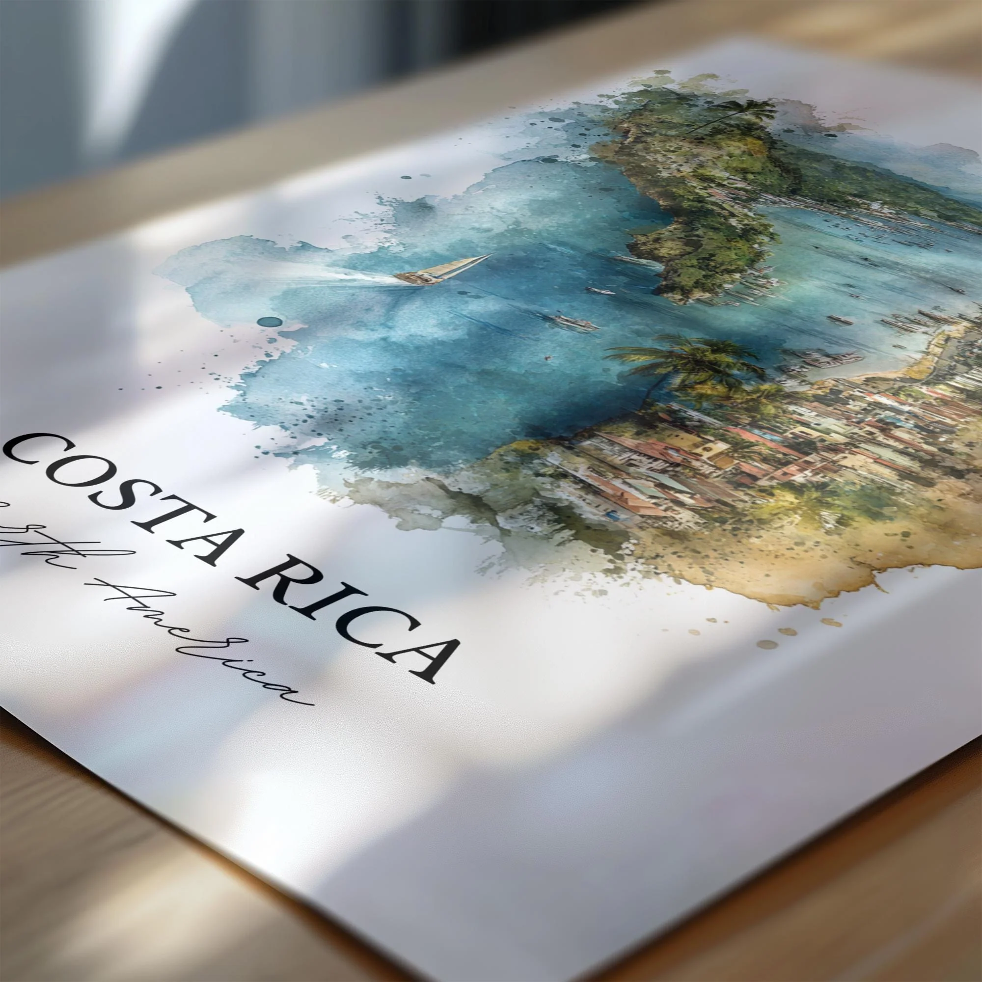Costa Rica, Costa Rica – Watercolor Art Print - Image 2