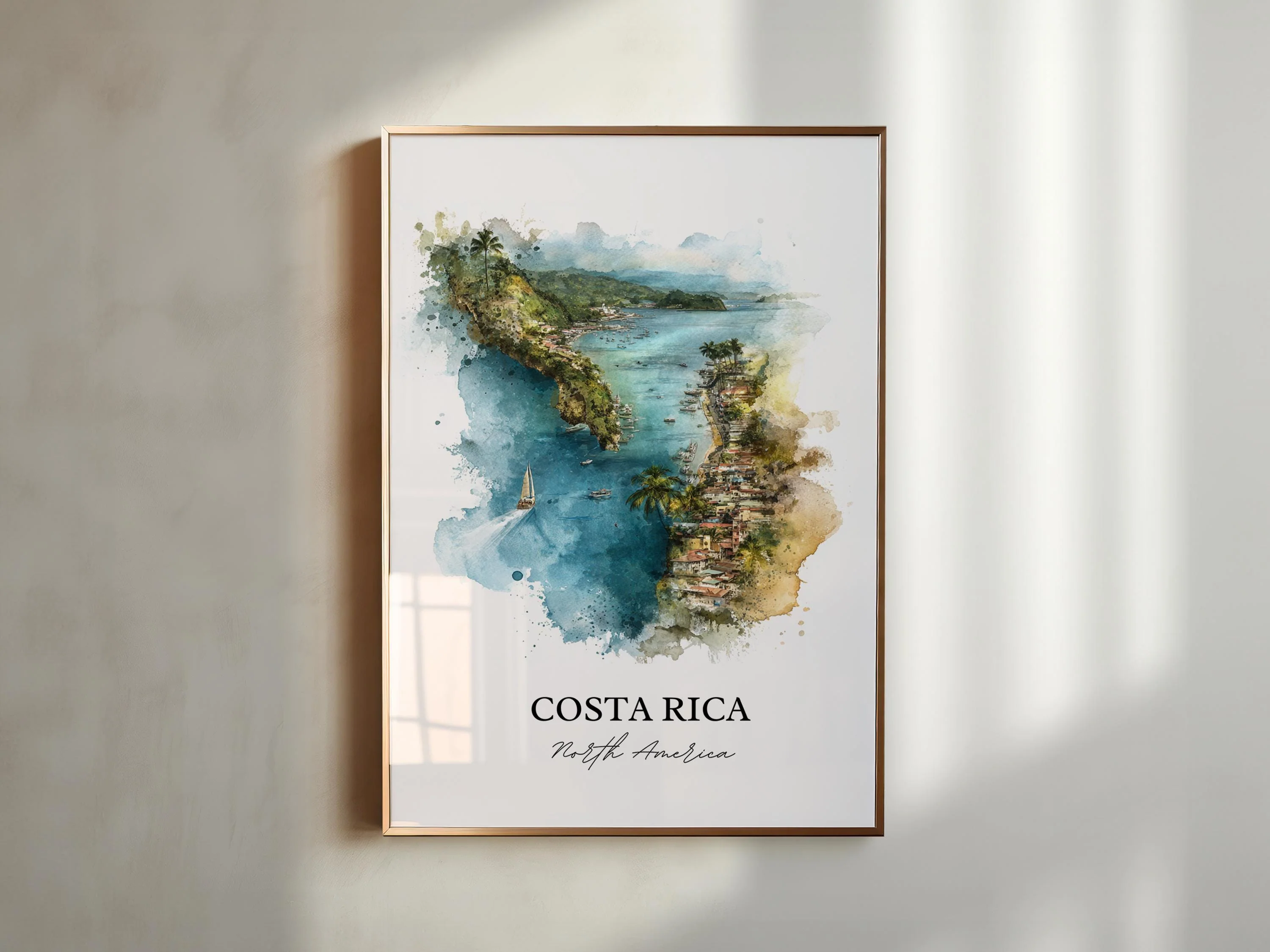 Costa Rica, Costa Rica – Watercolor Art Print - Image 3