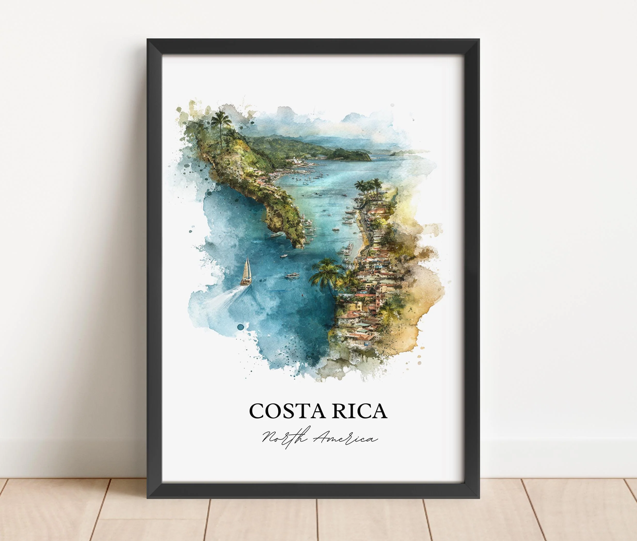 Costa Rica, Costa Rica – Watercolor Art Print - Image 4