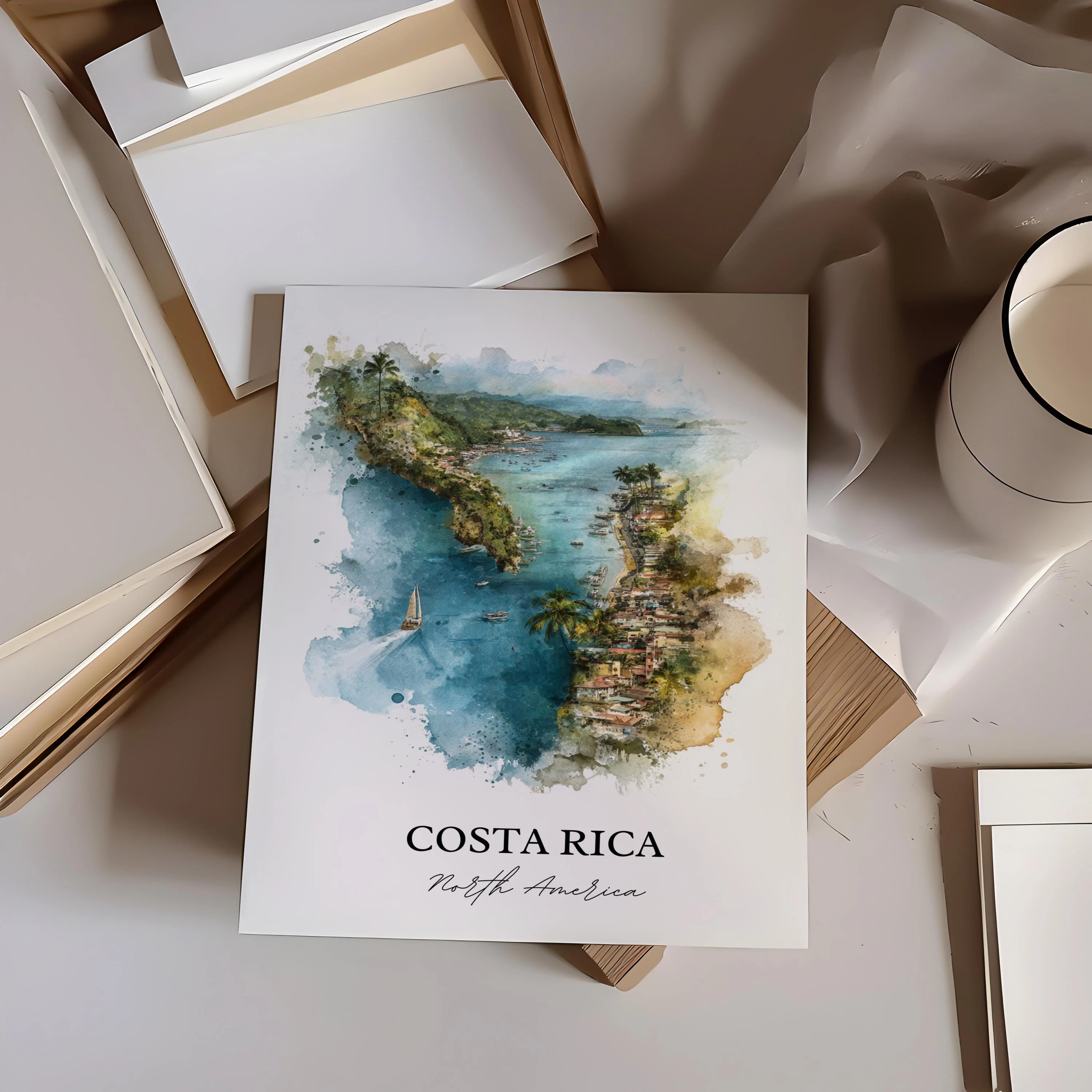 Costa Rica, Costa Rica – Watercolor Art Print - Image 6