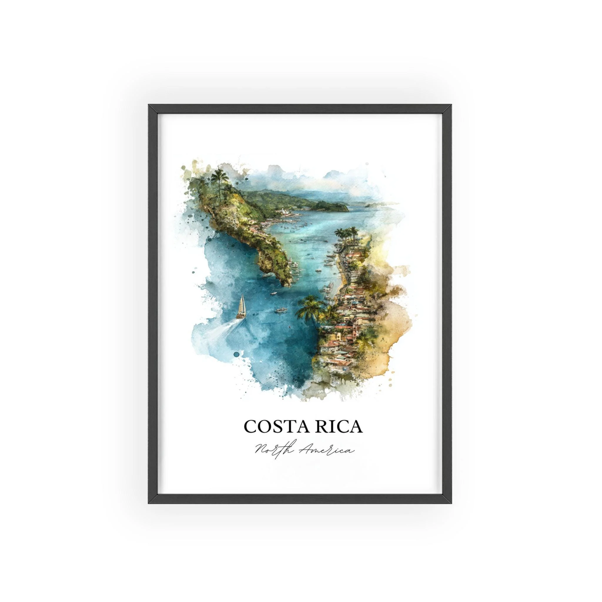 Costa Rica, Costa Rica – Watercolor Art Print - Image 7