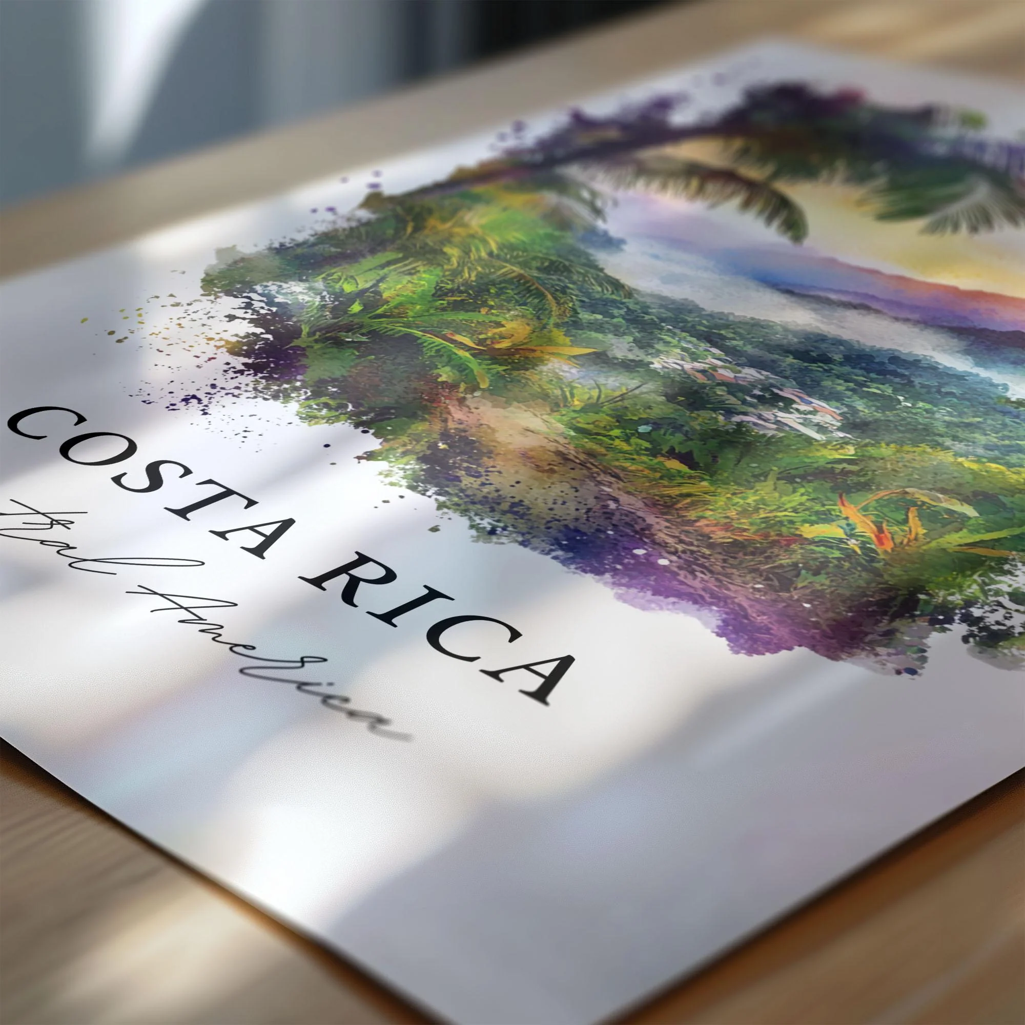 Costa Rica, Central America – Watercolor Art Print - Image 2