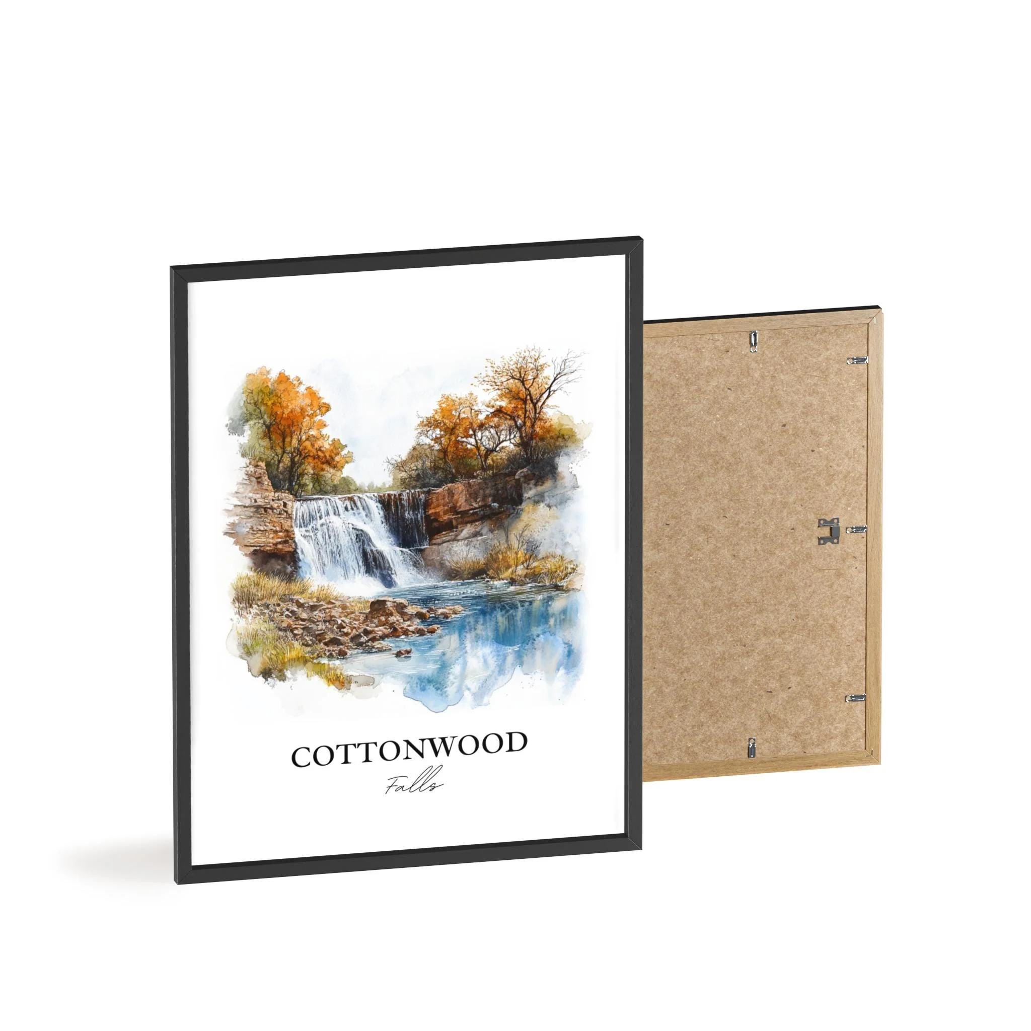 Cottonwood Falls, Kansas, USA – Watercolor Art Print - Image 8