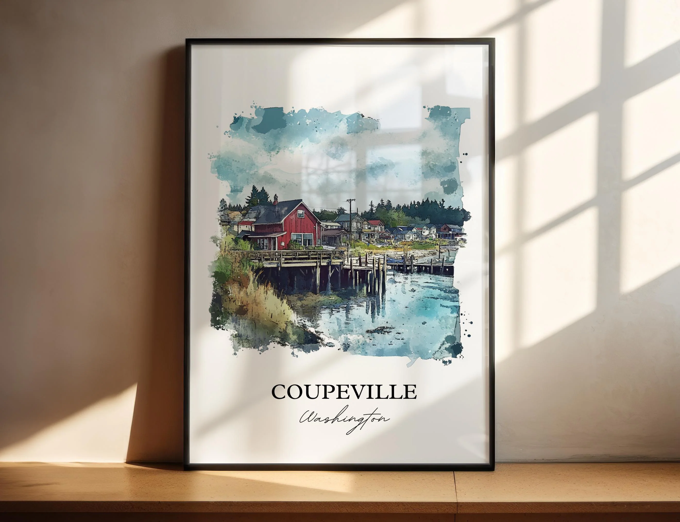 Coupeville, USA – Watercolor Art Print