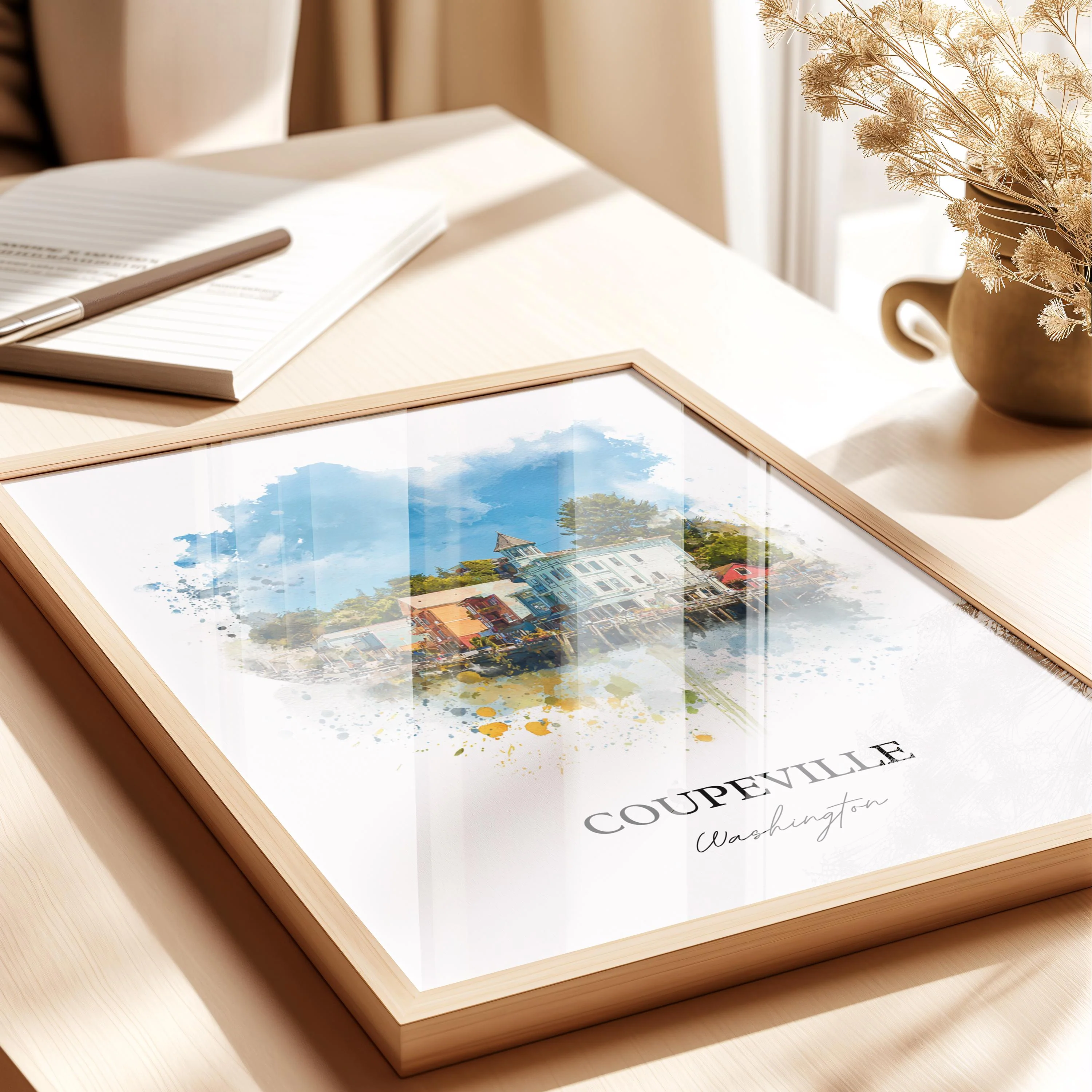 Coupeville, WA – Watercolor Art Print - Image 3