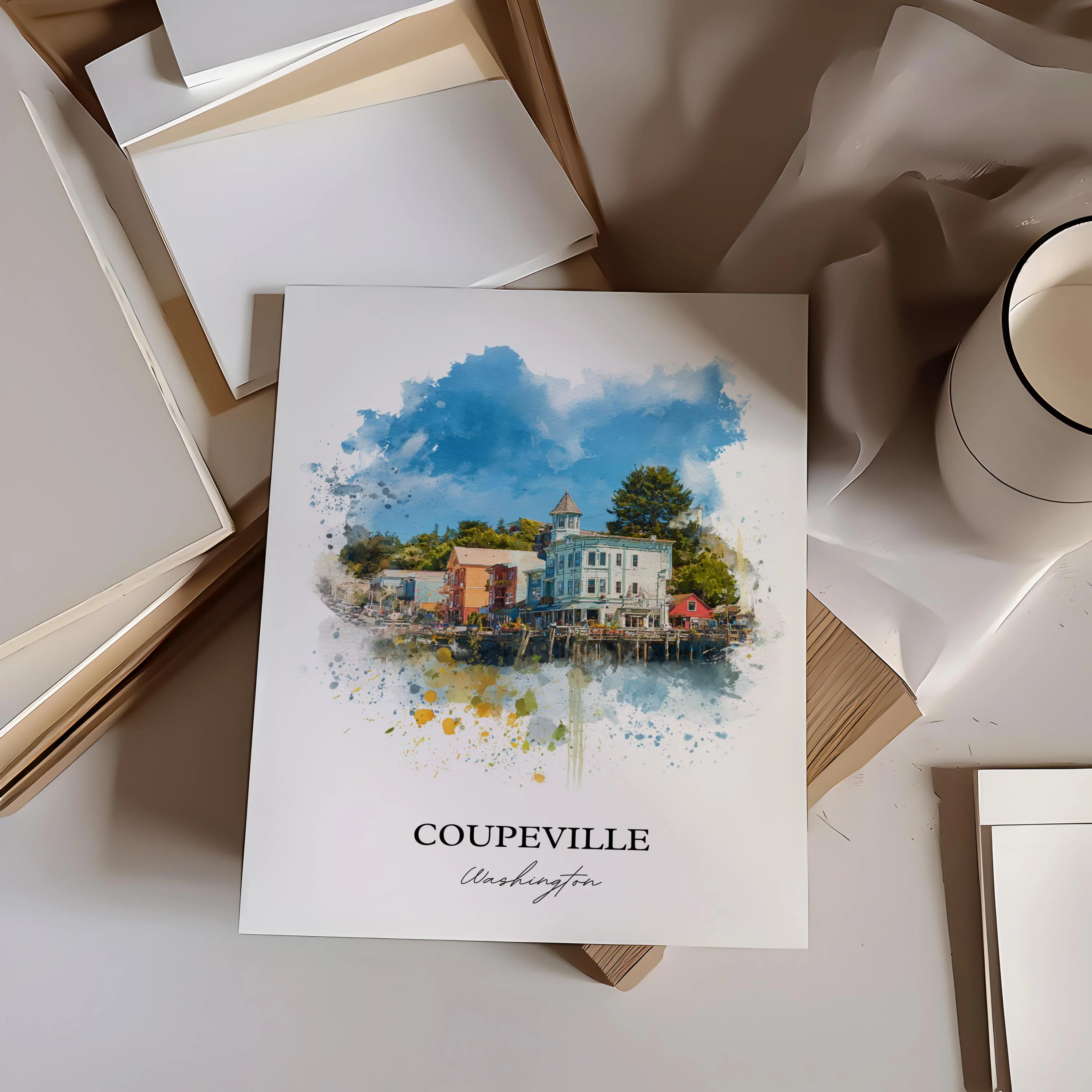 Coupeville, WA – Watercolor Art Print - Image 7