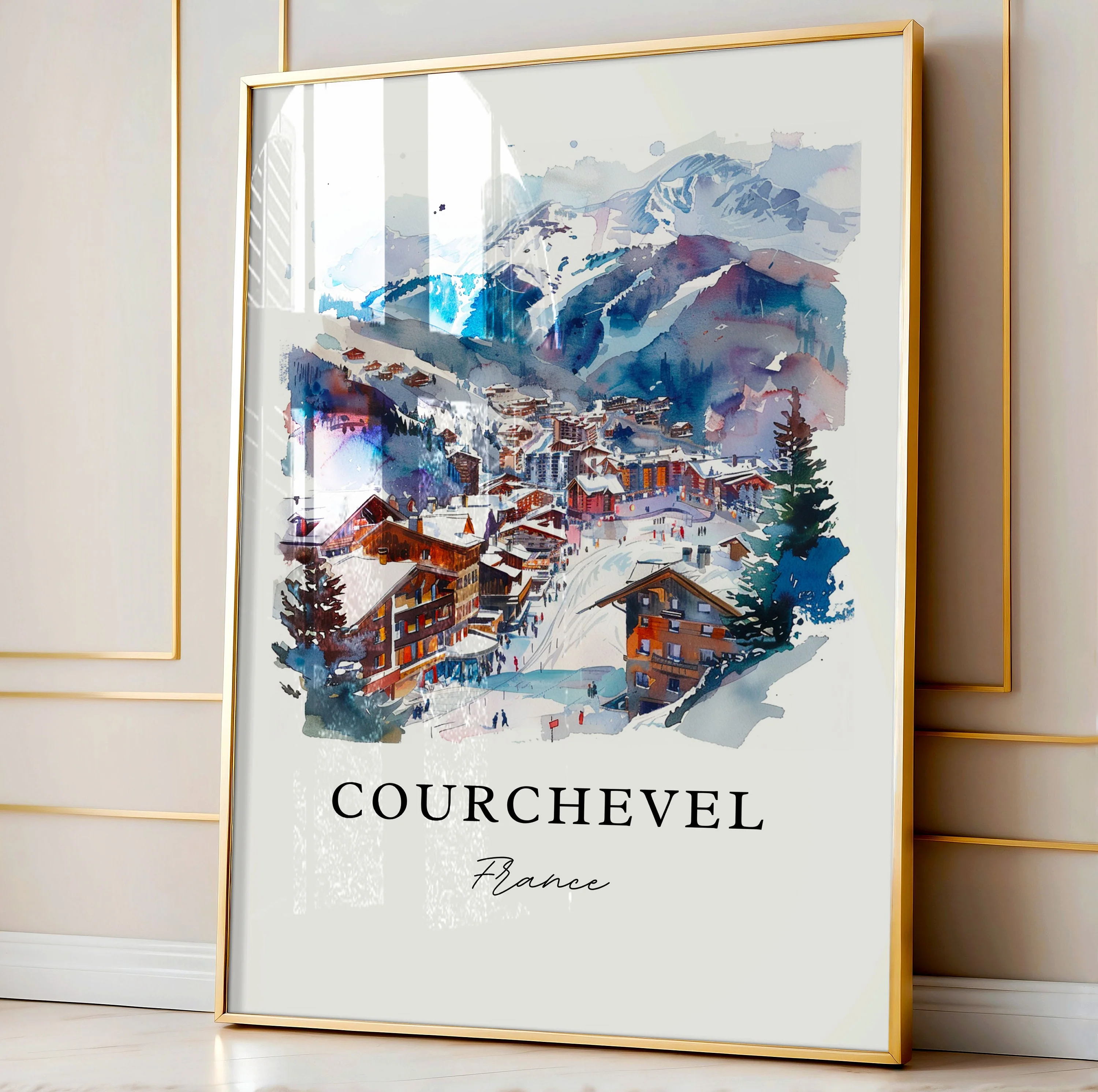 Courchevel, France – Watercolor Art Print - Image 5