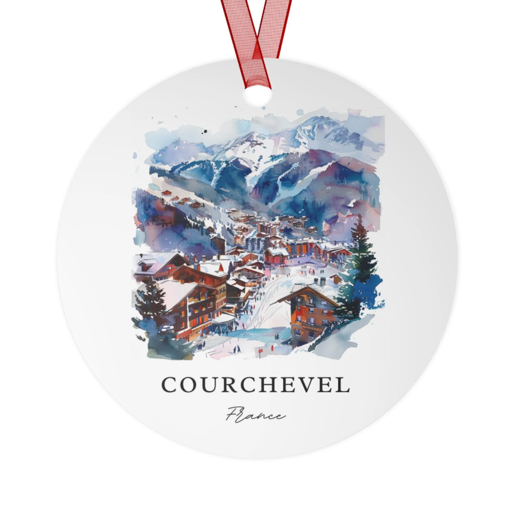 Courchevel Ornament: Unique Courchevel Souvenir, Courchevel France Xmas Decor, and Authentic French Alps Ski Gift (1pc, 3pcs, 5pcs, 10pcs)