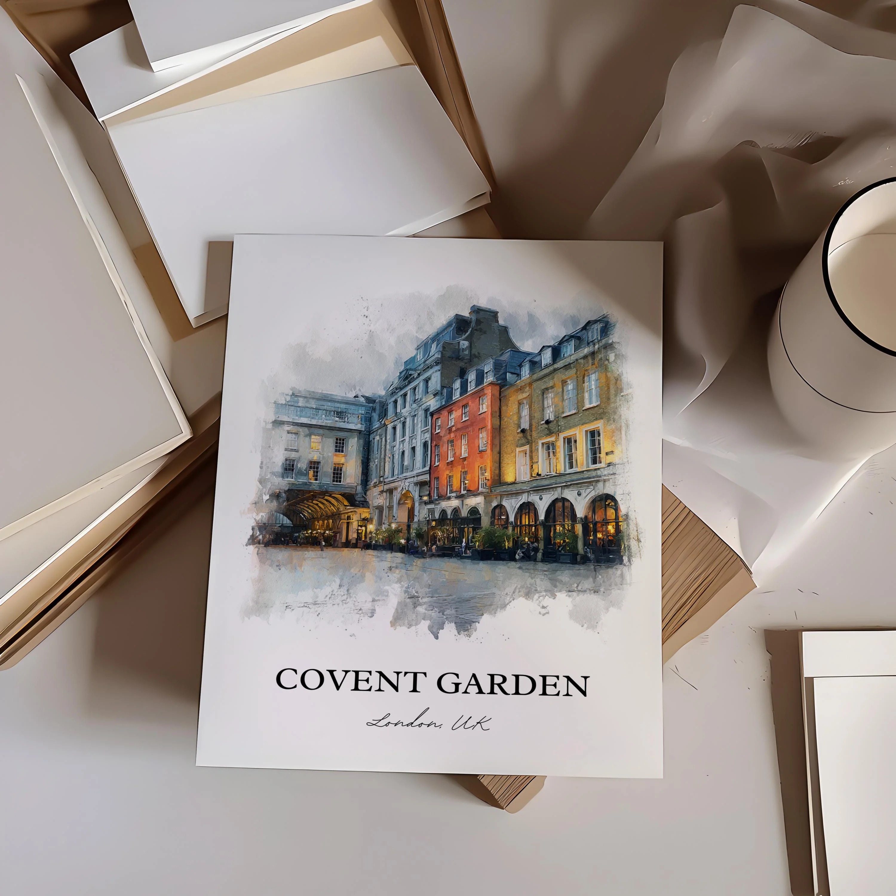 Covent Garden, England – Watercolor Art Print - Image 7