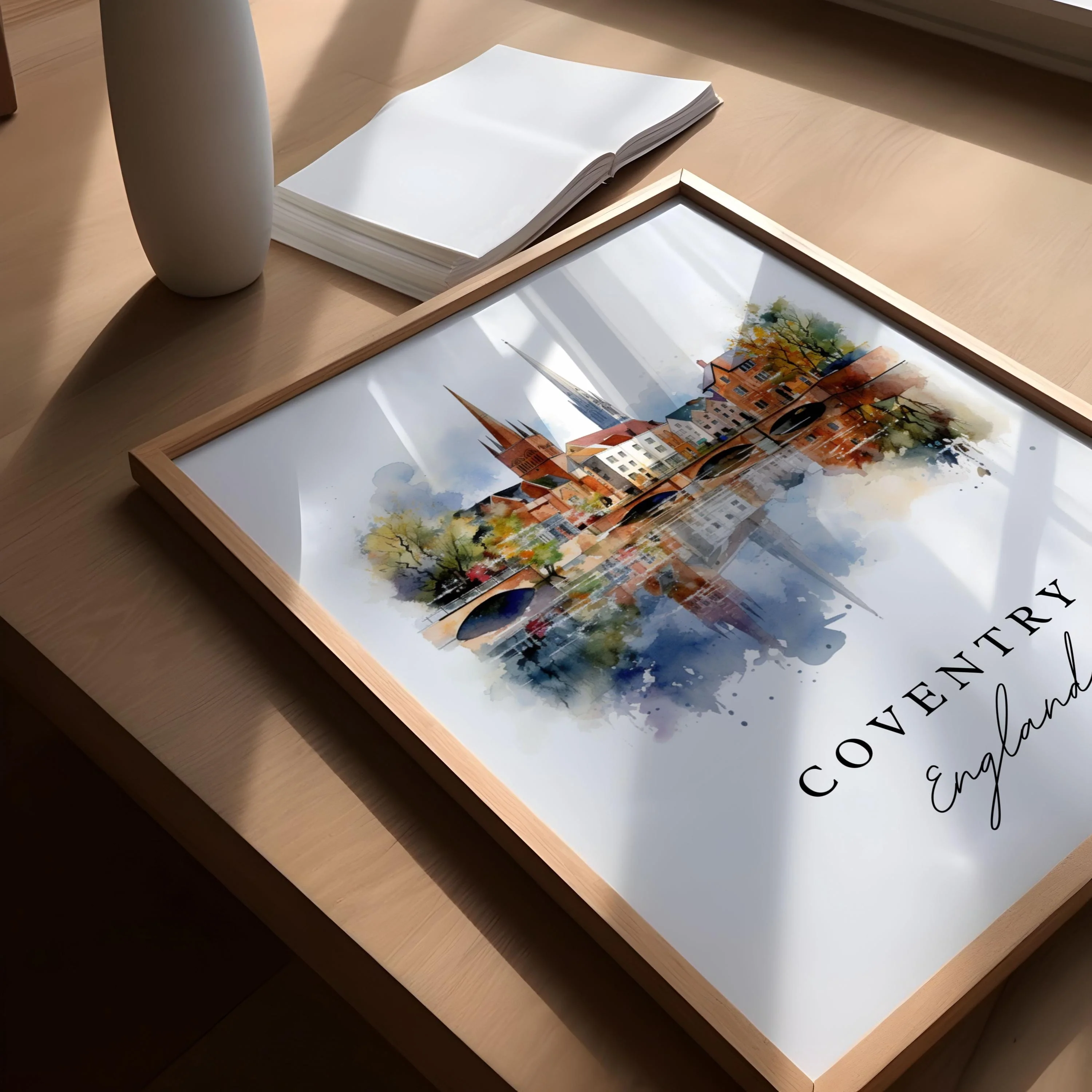 Coventry, England – Watercolor Art Print - Image 3