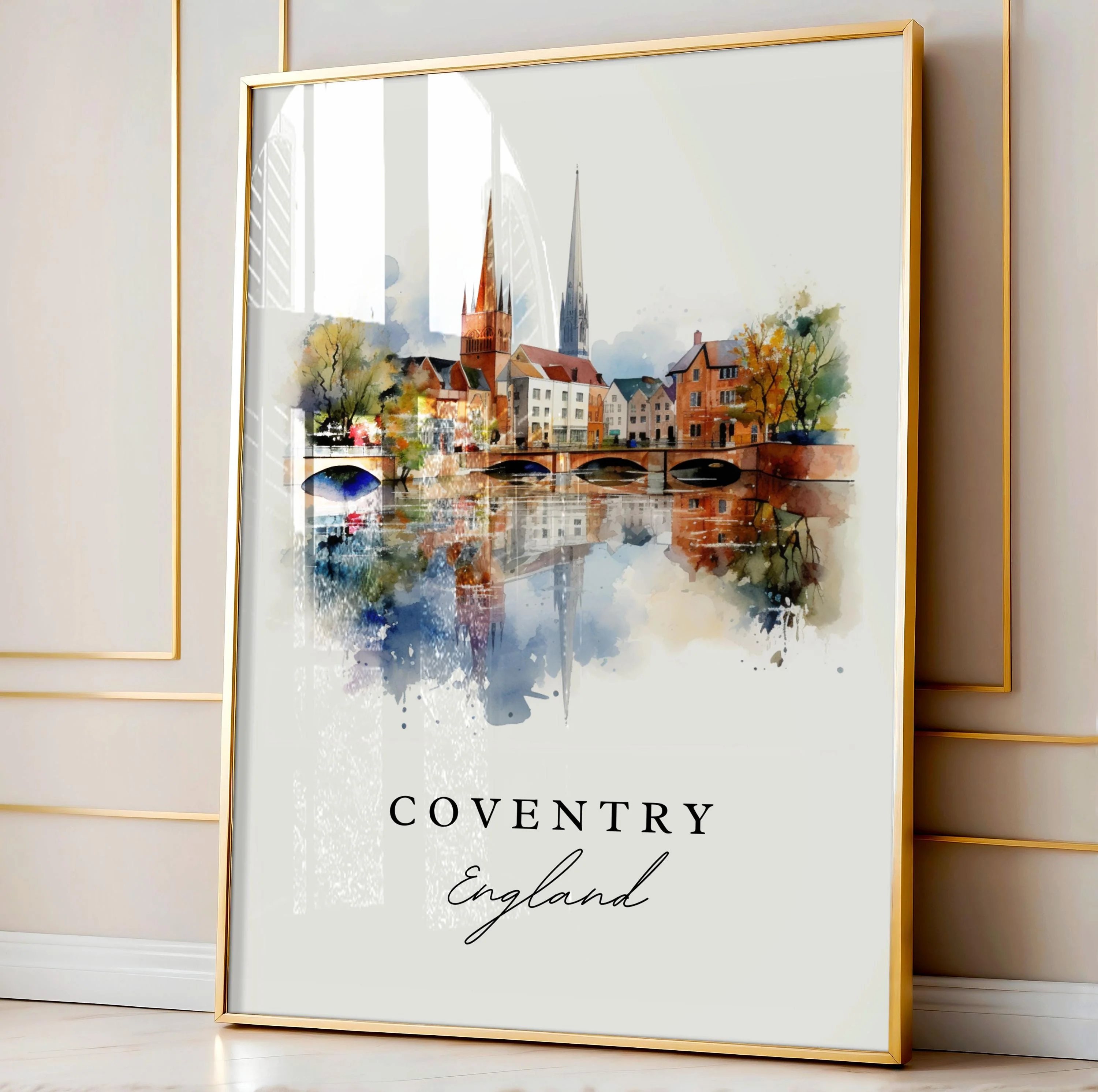 Coventry, England – Watercolor Art Print - Image 4
