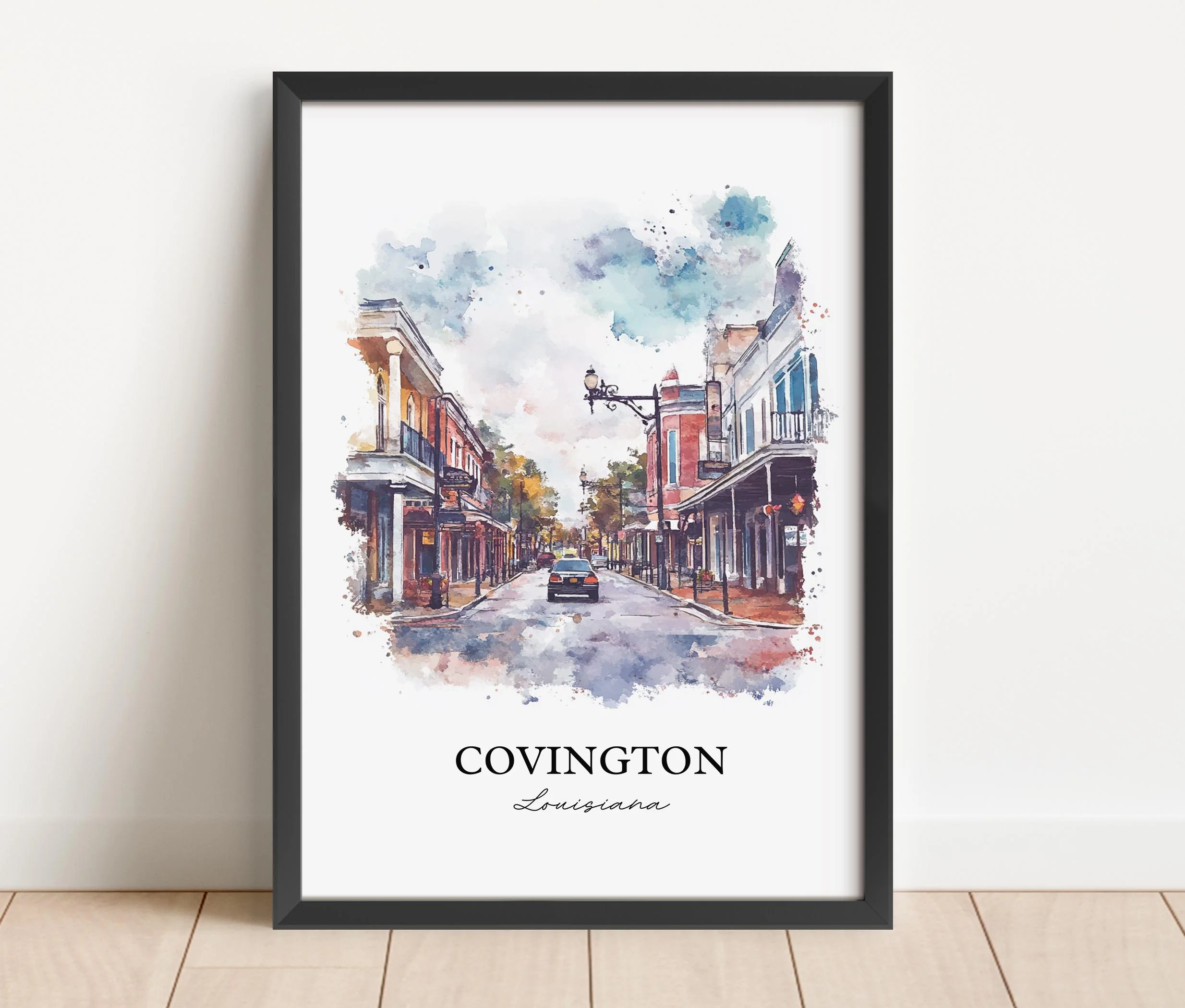 Covington, Louisiana, USA – Watercolor Art Print - Image 5