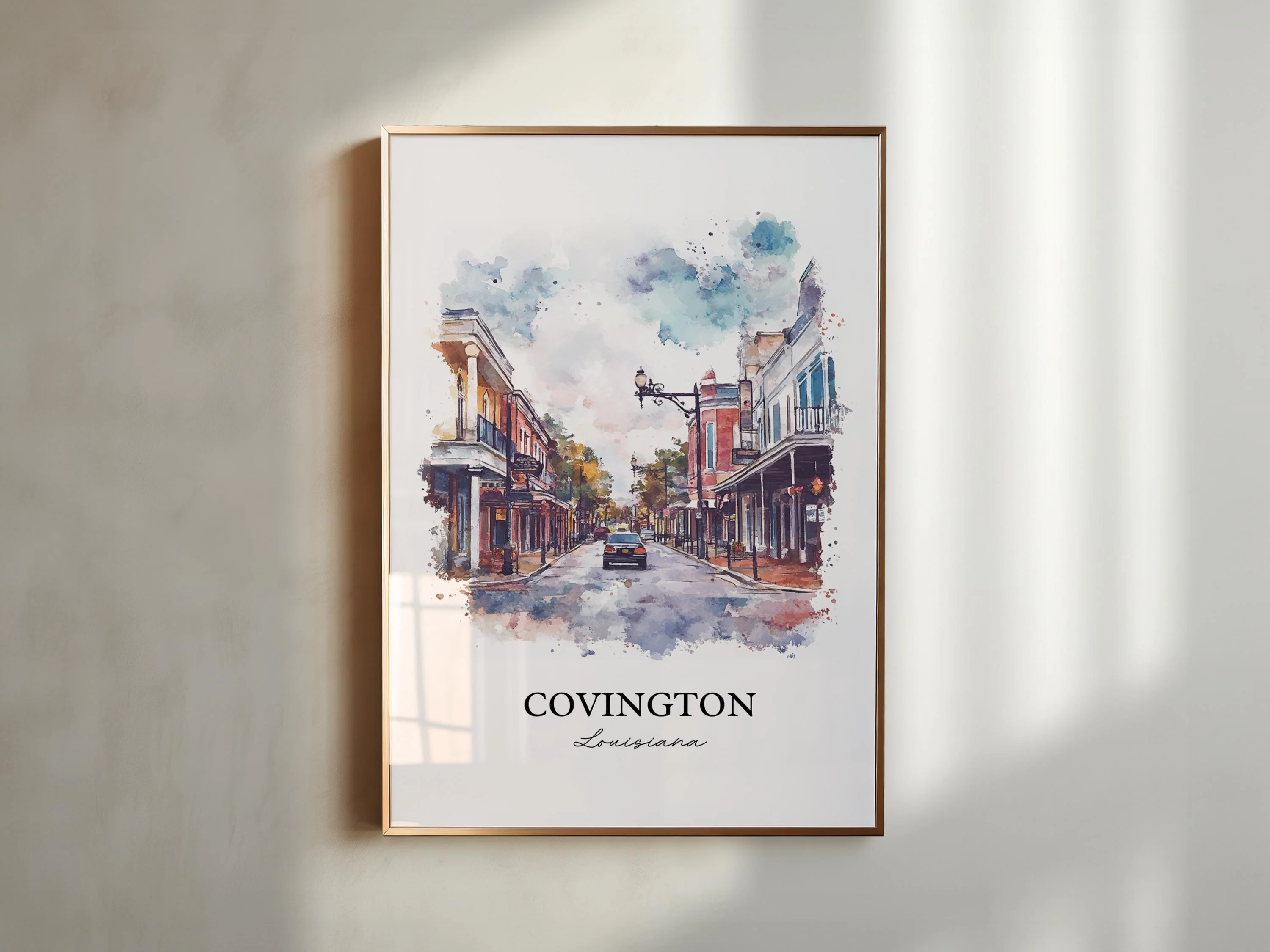 Covington, Louisiana, USA – Watercolor Art Print - Image 6