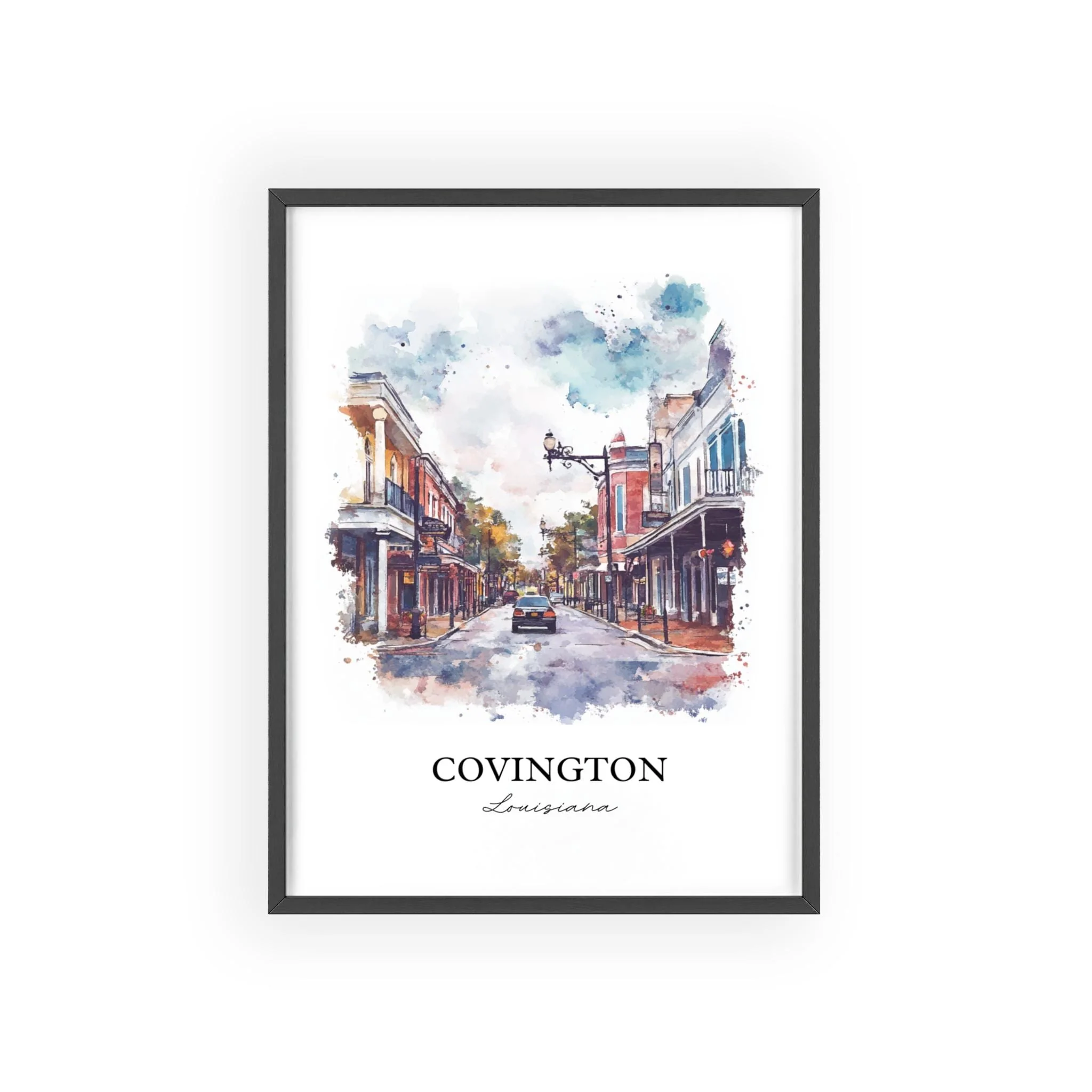 Covington, Louisiana, USA – Watercolor Art Print - Image 7