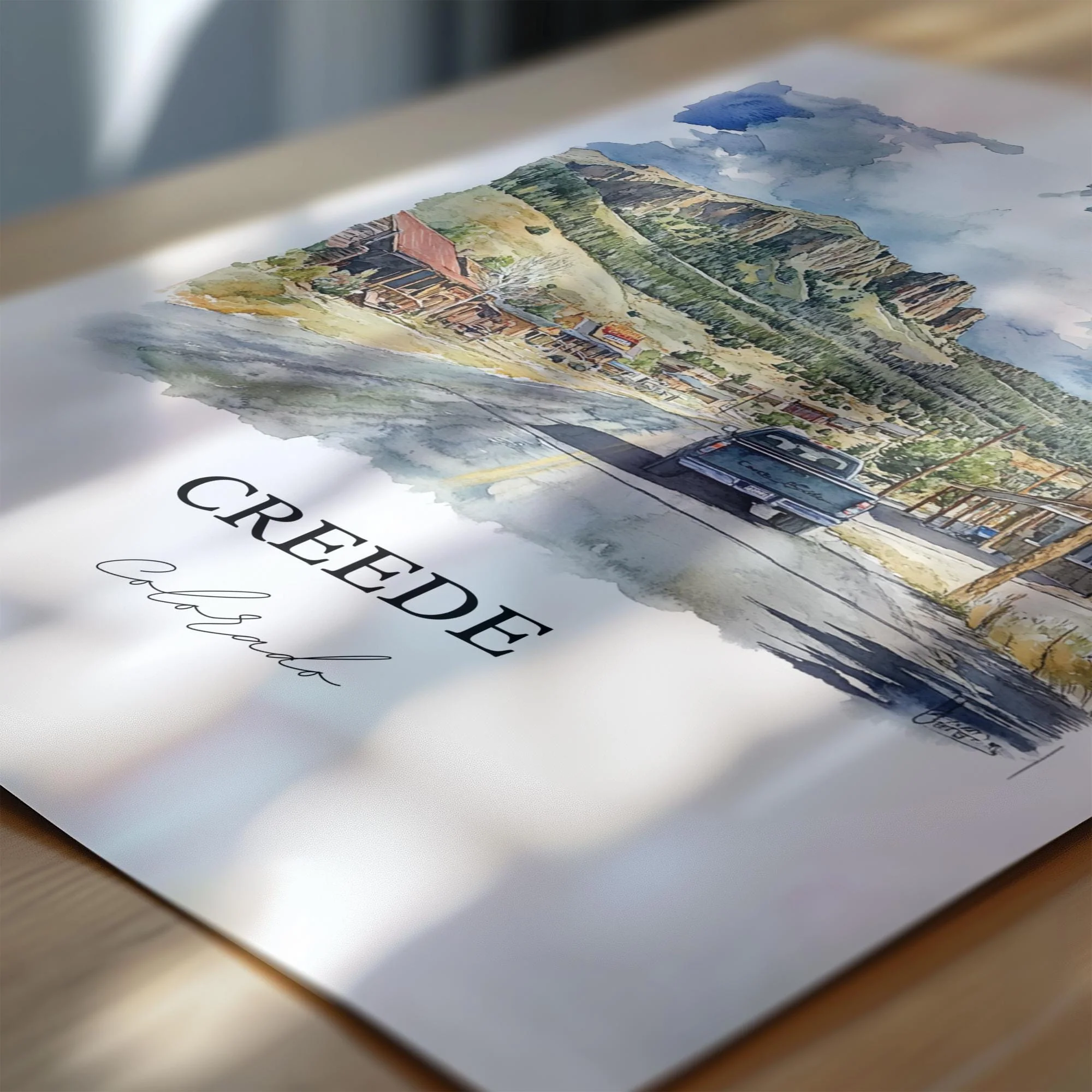 Creede, Colorado, USA – Watercolor Art Print - Image 2
