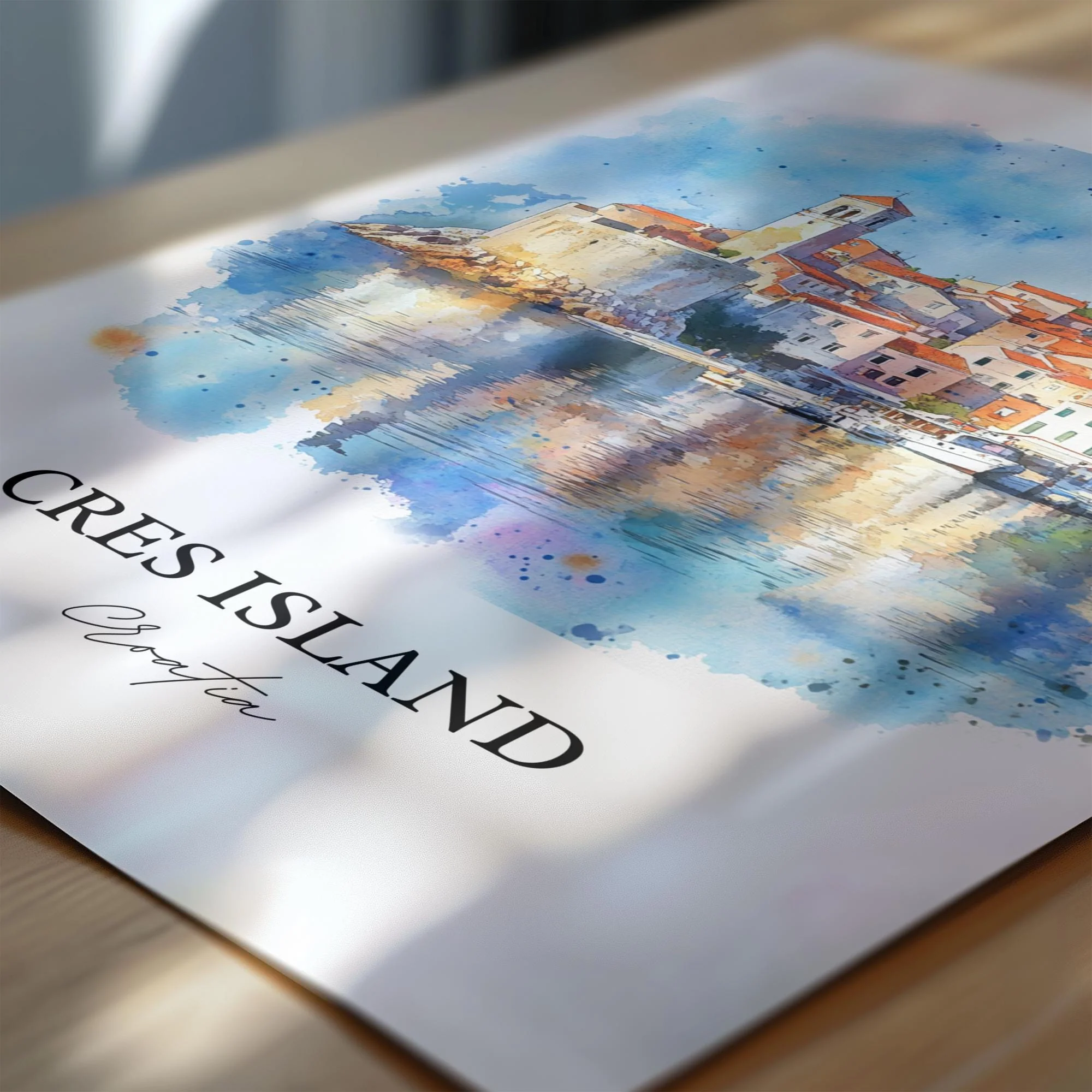 Cres Island, Croatia – Watercolor Art Print - Image 2