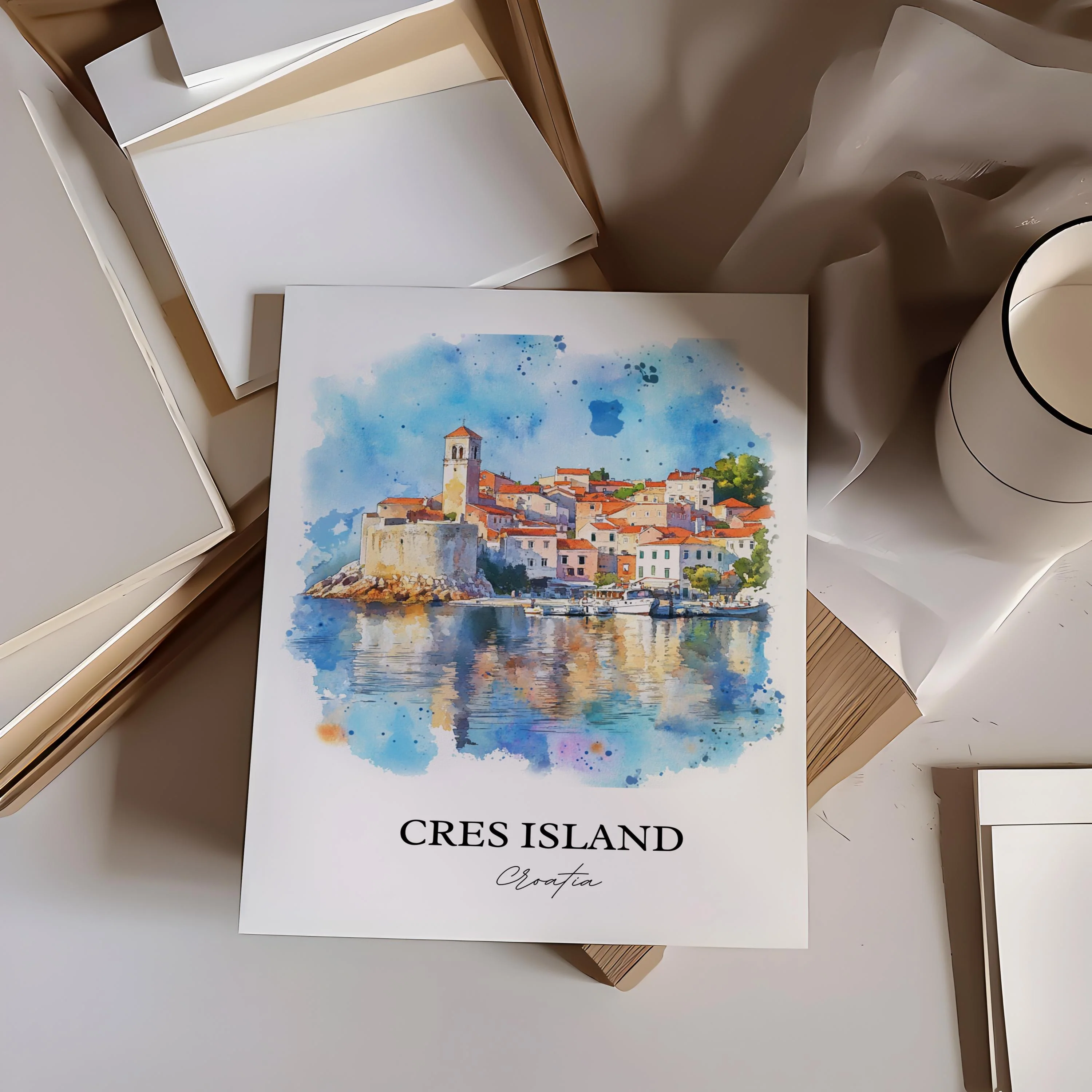 Cres Island, Croatia – Watercolor Art Print - Image 5