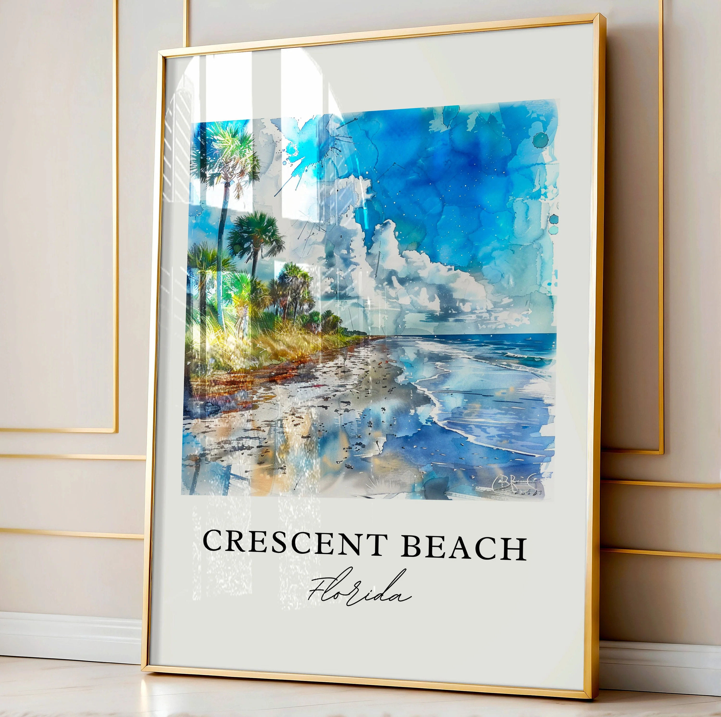 Crescent Beach, FL, USA – Watercolor Art Print - Image 4