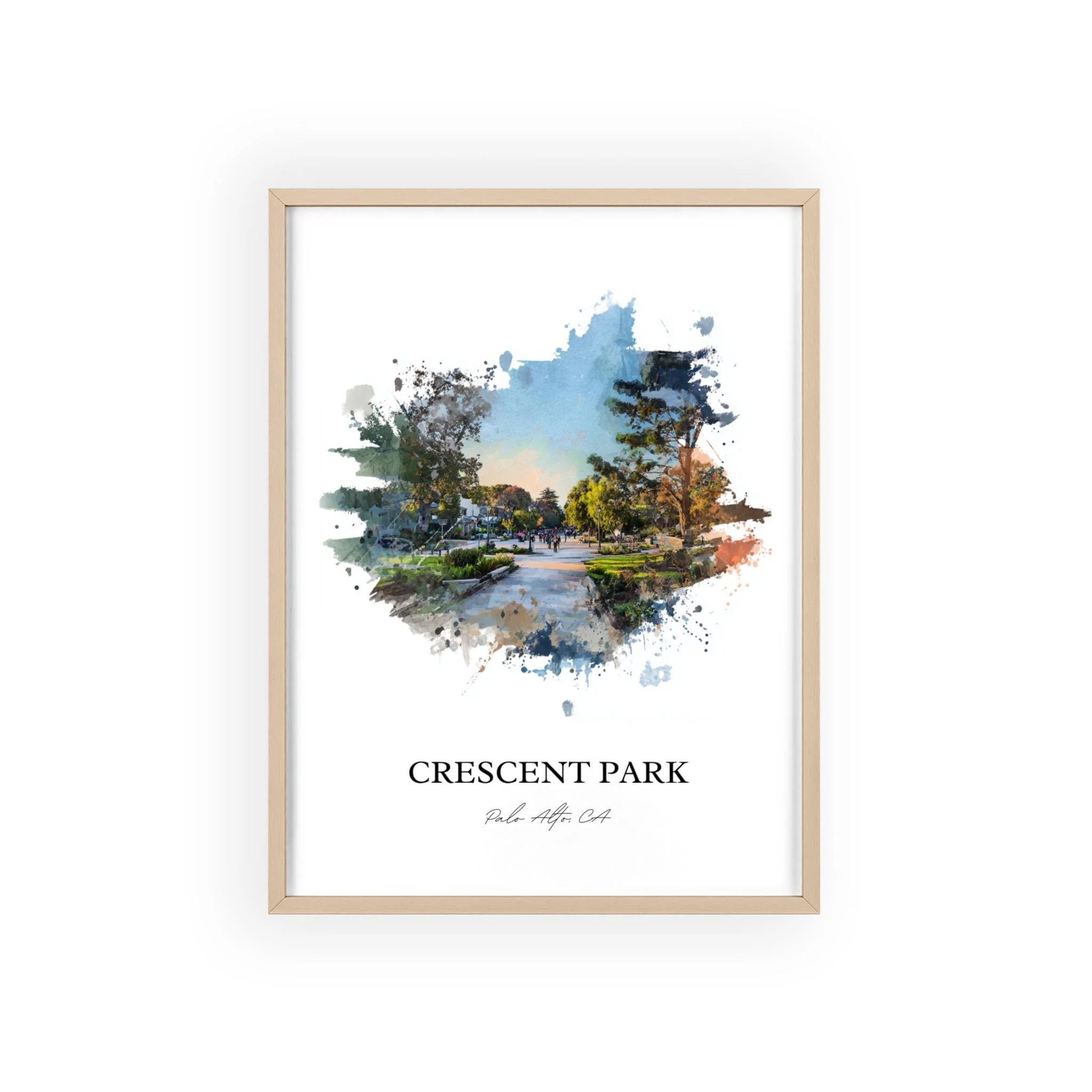 Crescent Park, California – Watercolor Art Print - Image 12