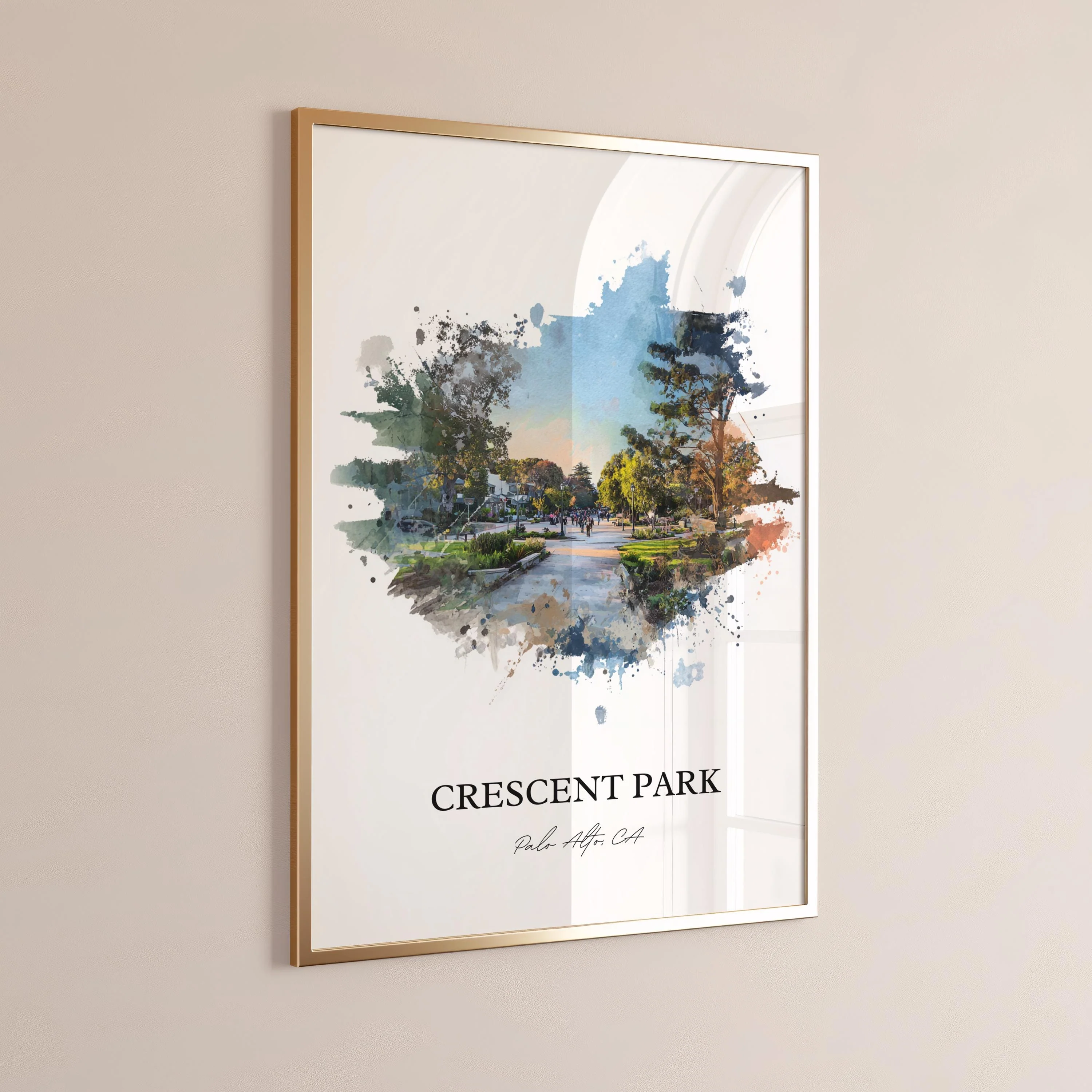 Crescent Park, California – Watercolor Art Print - Image 8