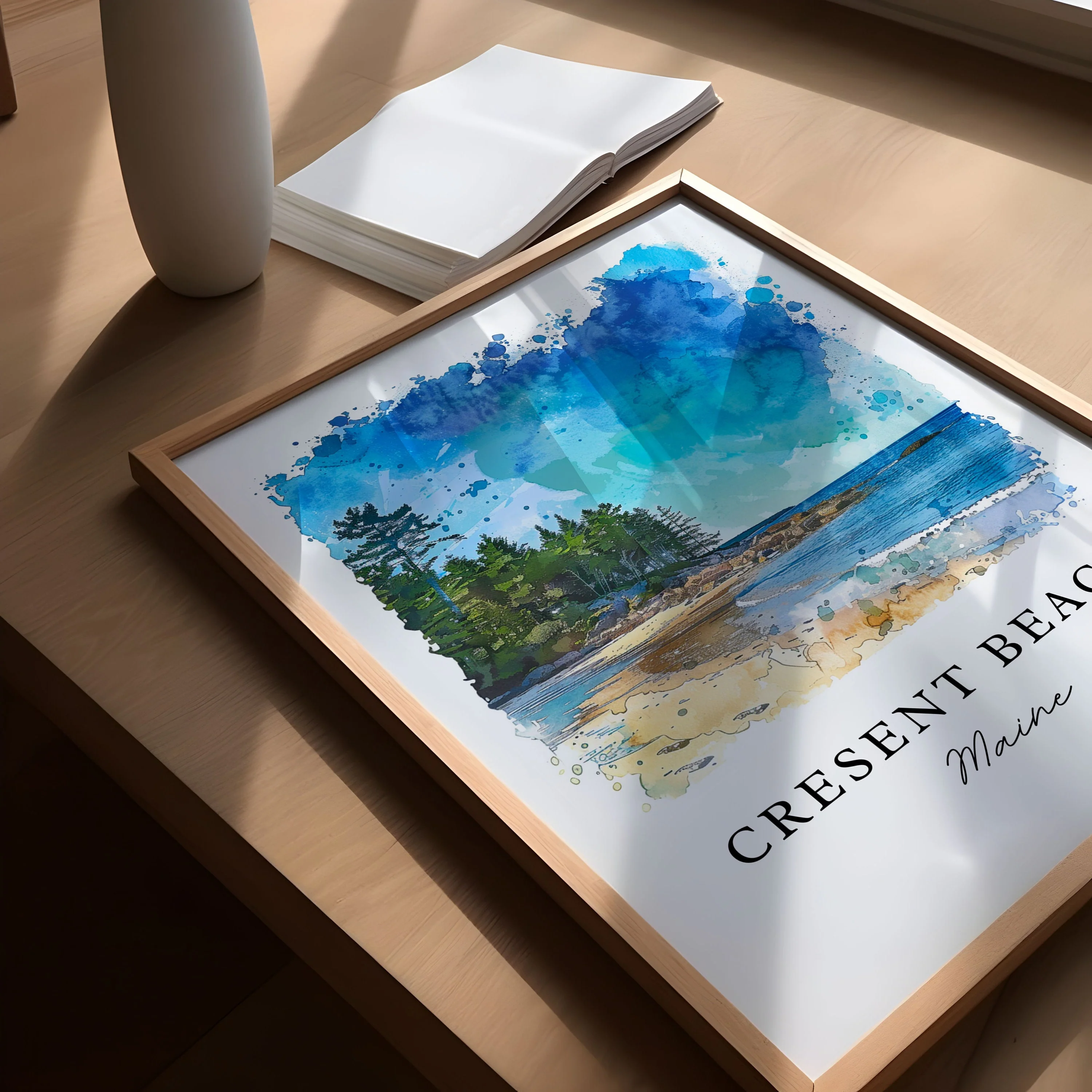 Cape Elizabeth, Maine, Maine – Watercolor Art Print - Image 3