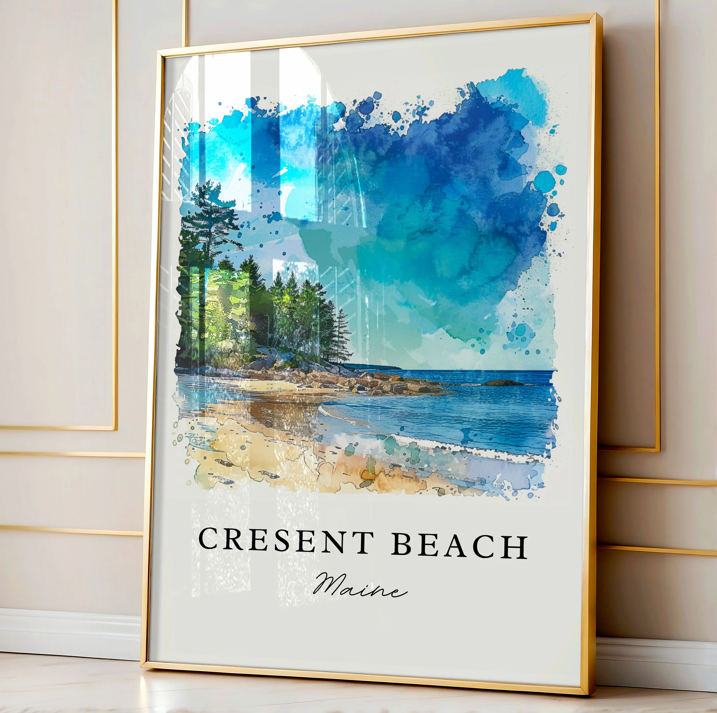 Cape Elizabeth, Maine, Maine – Watercolor Art Print - Image 4