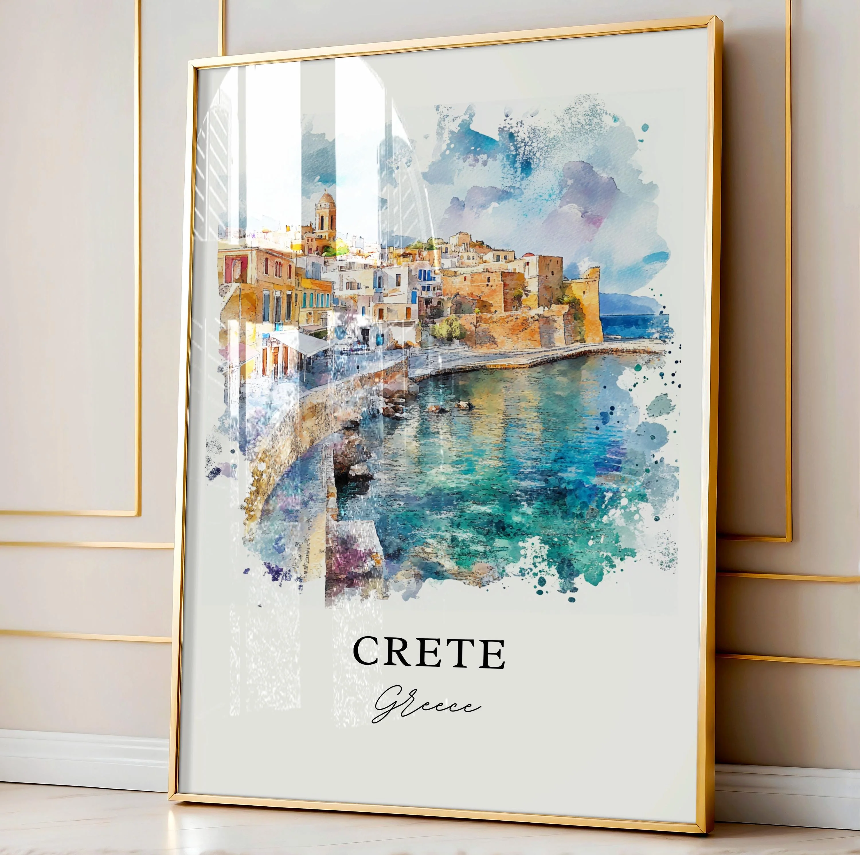 Crete, Greece – Watercolor Art Print - Image 6