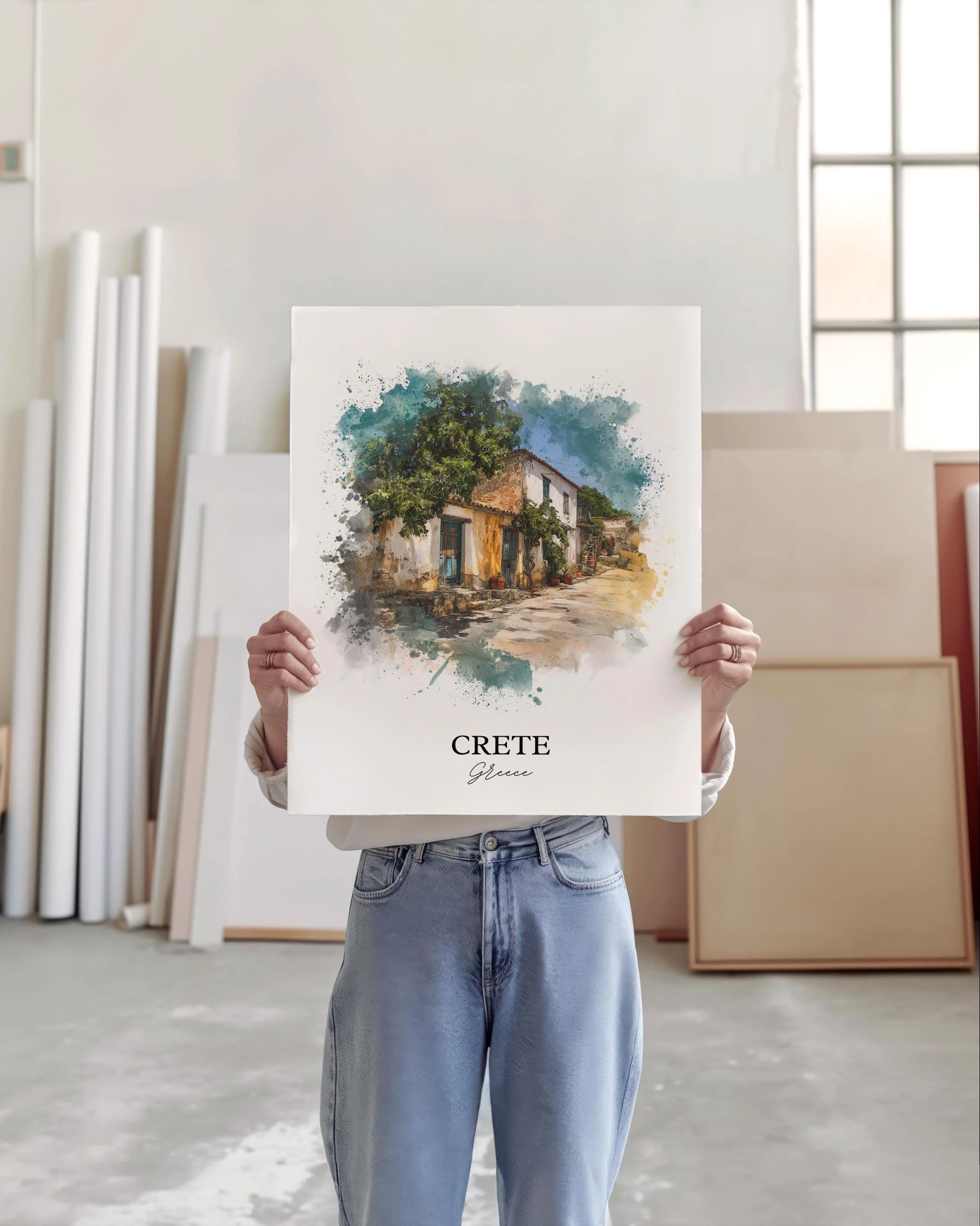 Crete, Greece – Watercolor Art Print - Image 5
