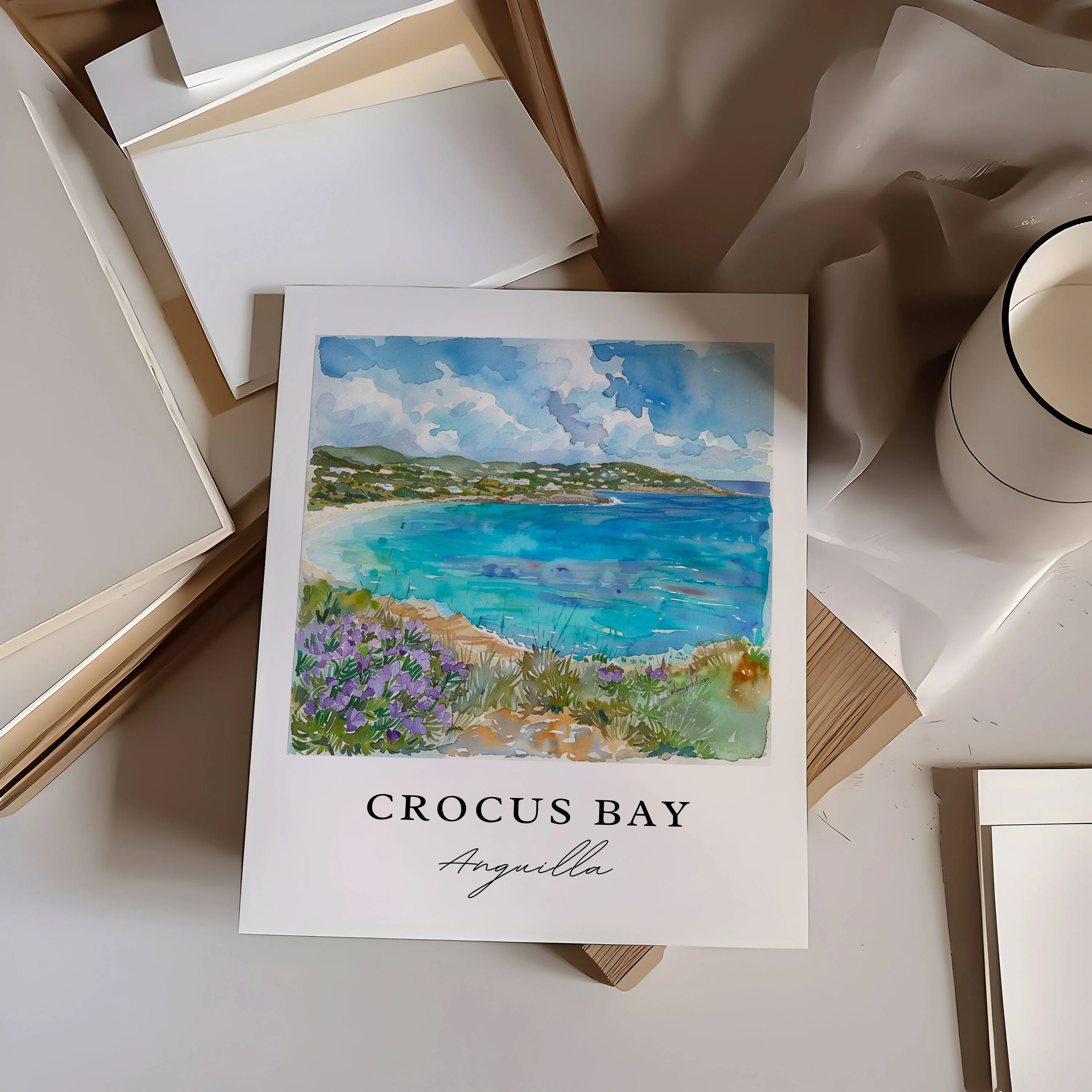 Anguilla, Anguilla – Watercolor Art Print - Image 2