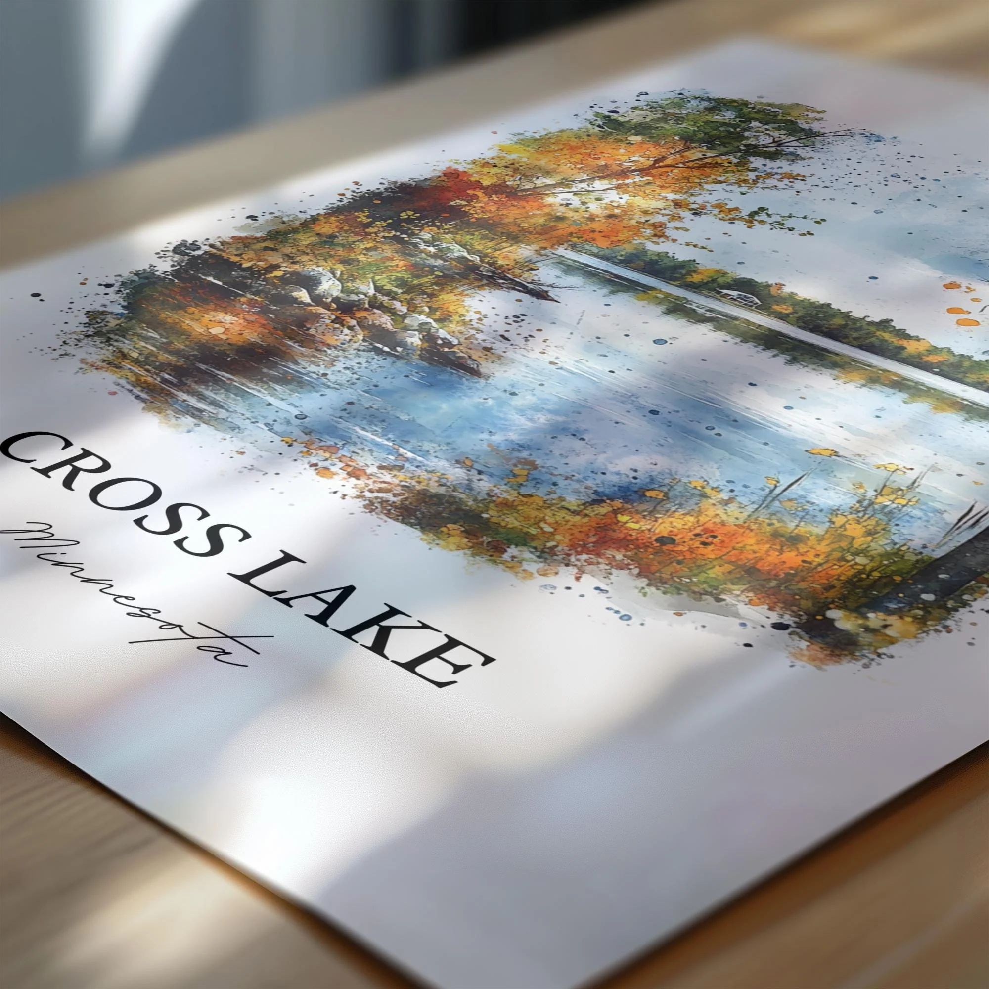 Cross Lake, MN, USA – Watercolor Art Print - Image 2
