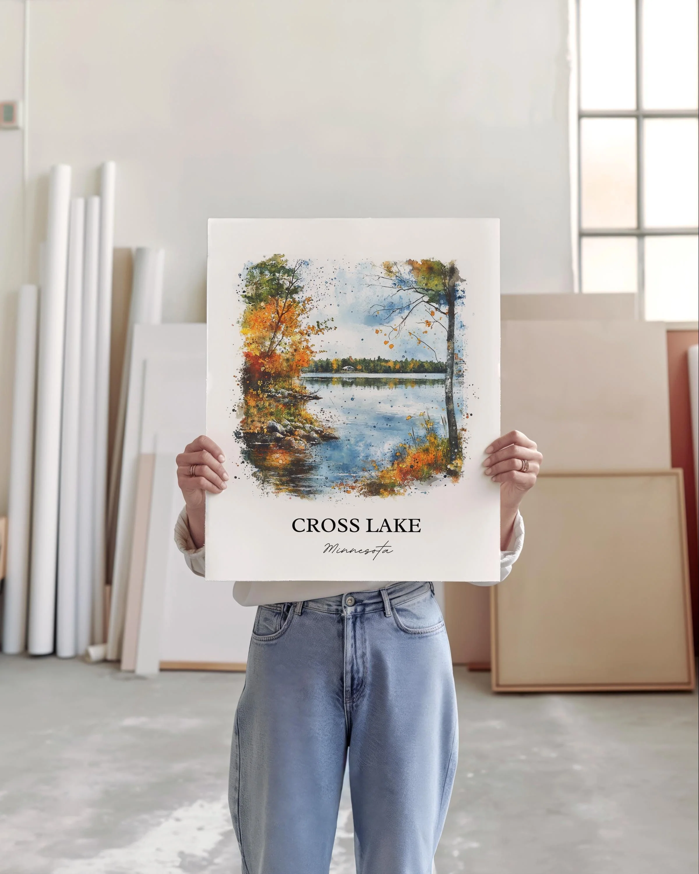 Cross Lake, MN, USA – Watercolor Art Print - Image 3