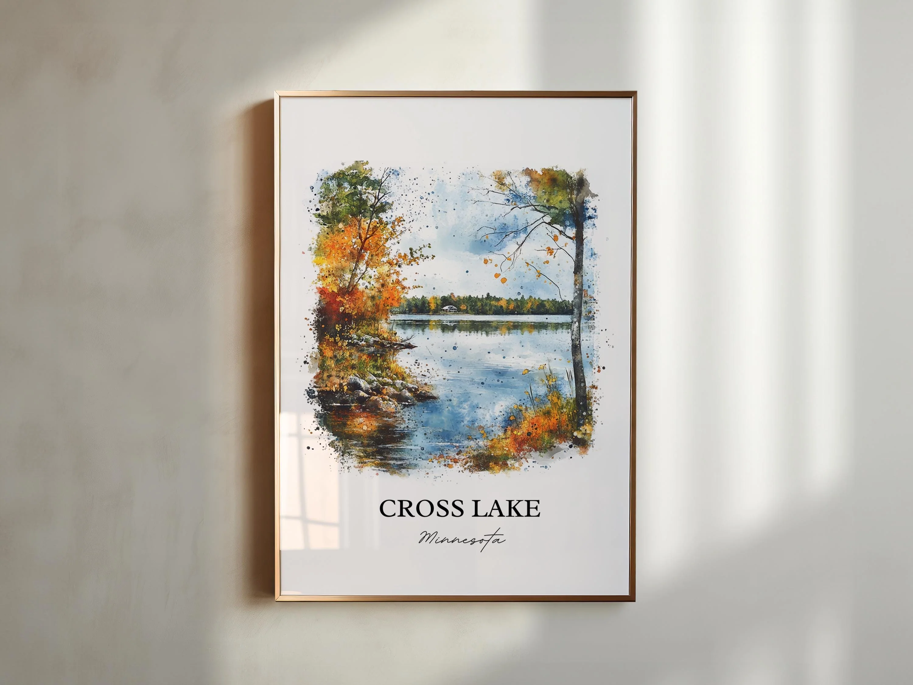 Cross Lake, MN, USA – Watercolor Art Print - Image 4