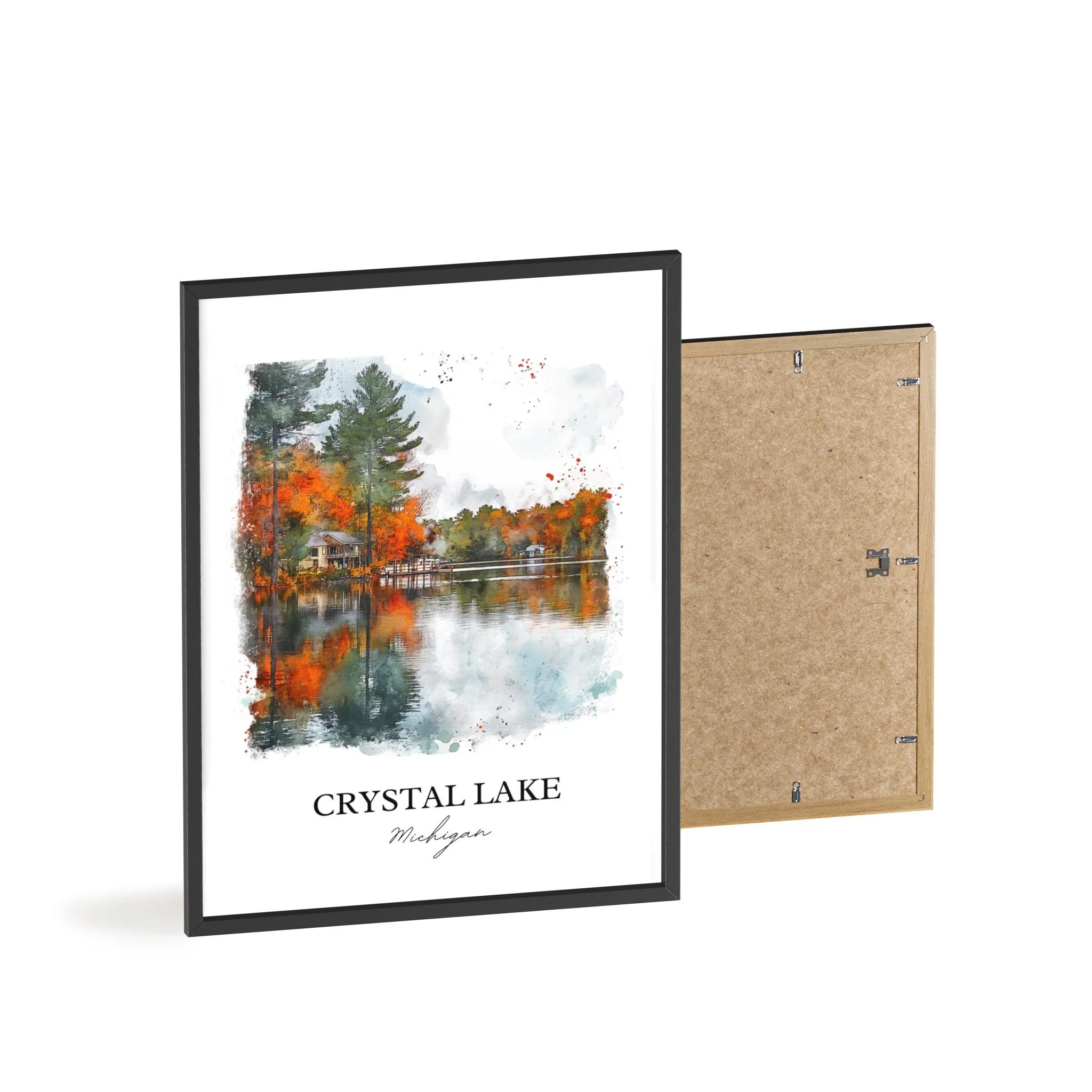 Crystal Lake, Michigan, USA – Watercolor Art Print - Image 8