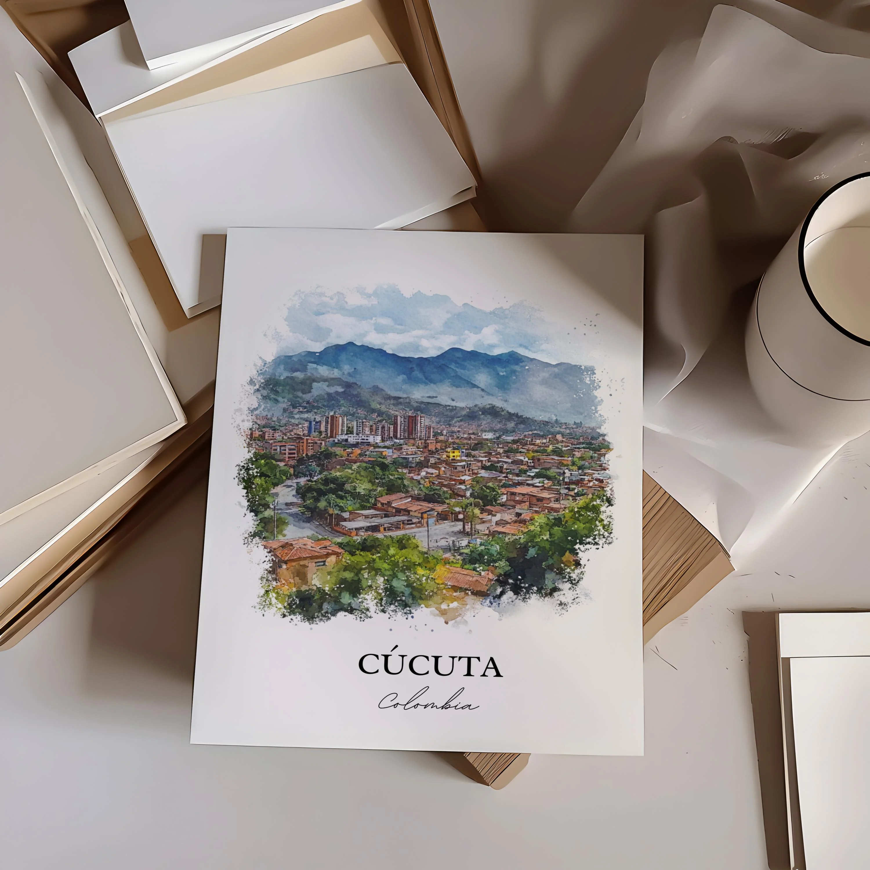Cúcuta, Colombia – Watercolor Art Print - Image 2