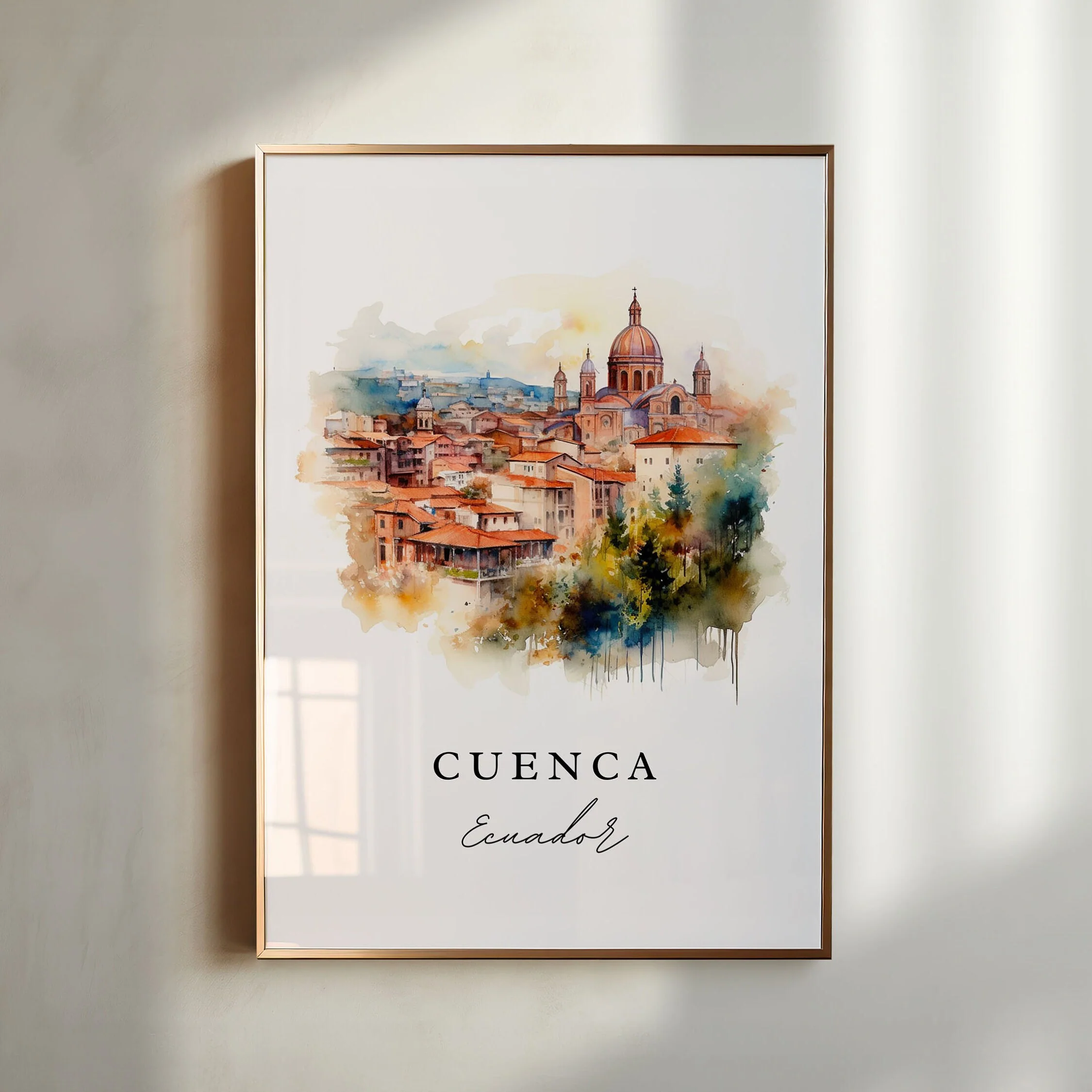 Cuenca, Ecuador – Watercolor Art Print