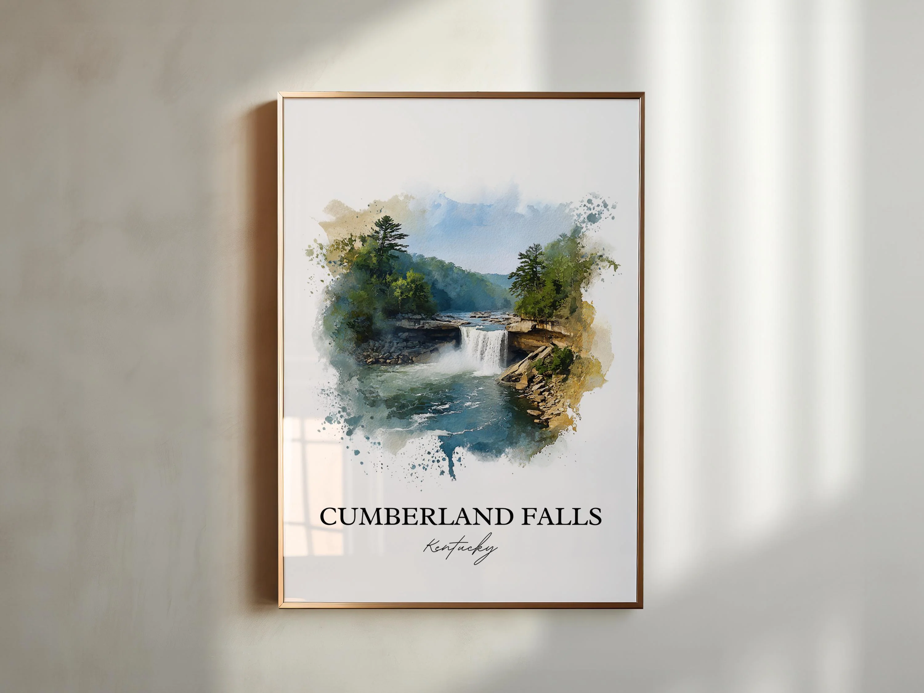 Cumberland Falls, Kentucky, USA – Watercolor Art Print - Image 5